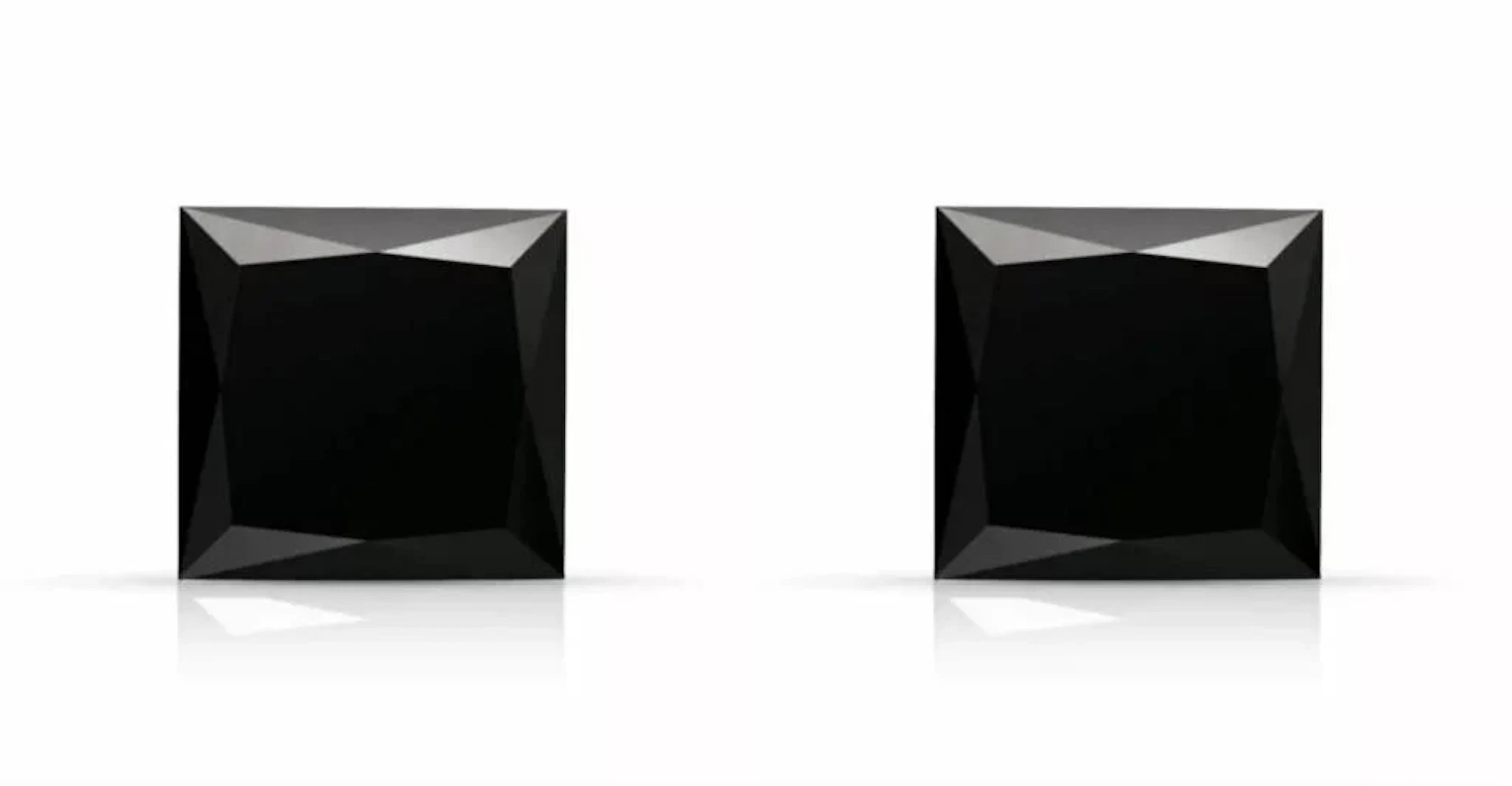 Lab Princess Black Diamond Pair 8.09 Carats