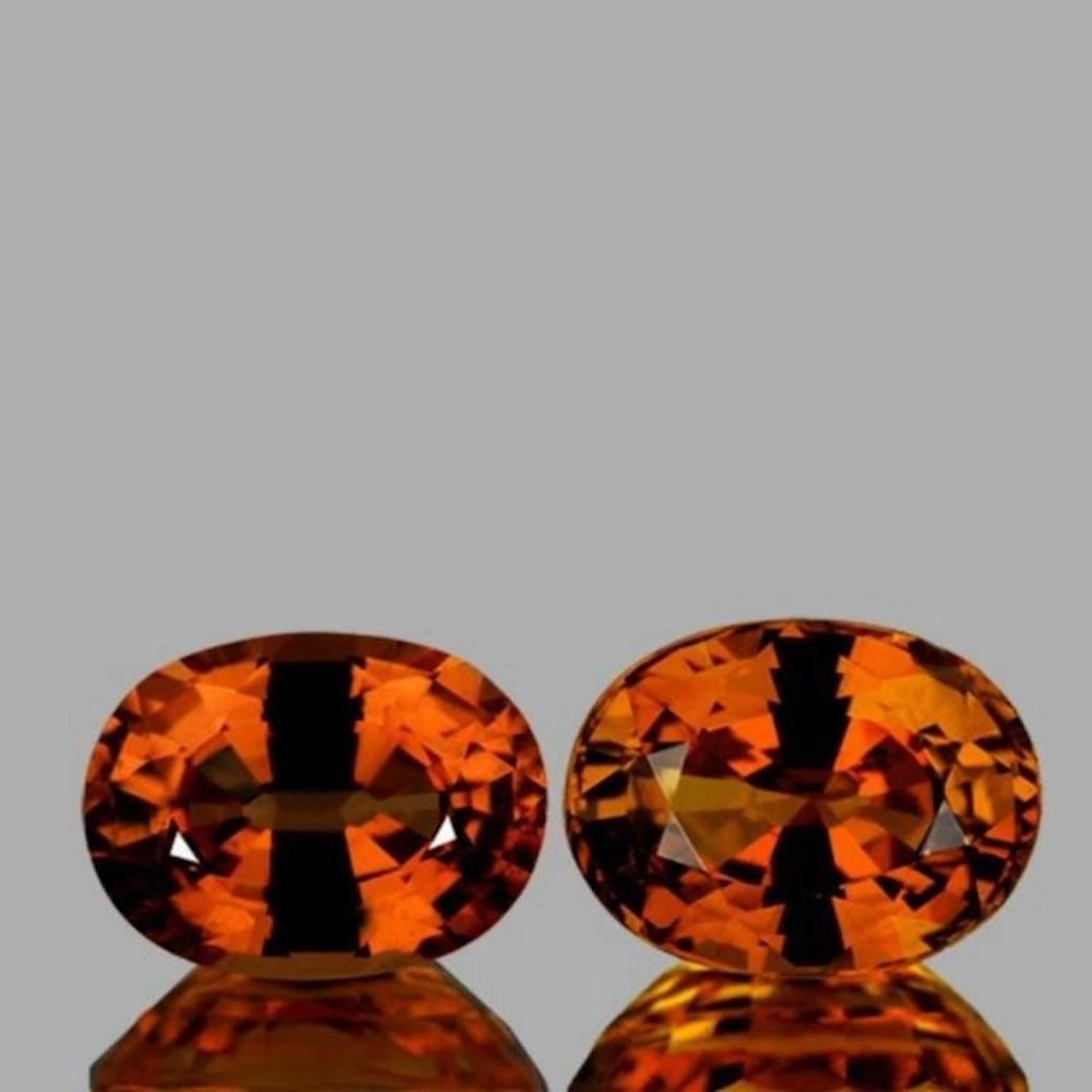 Natural Mandarin Orange Spessartite Garnet Pair- F