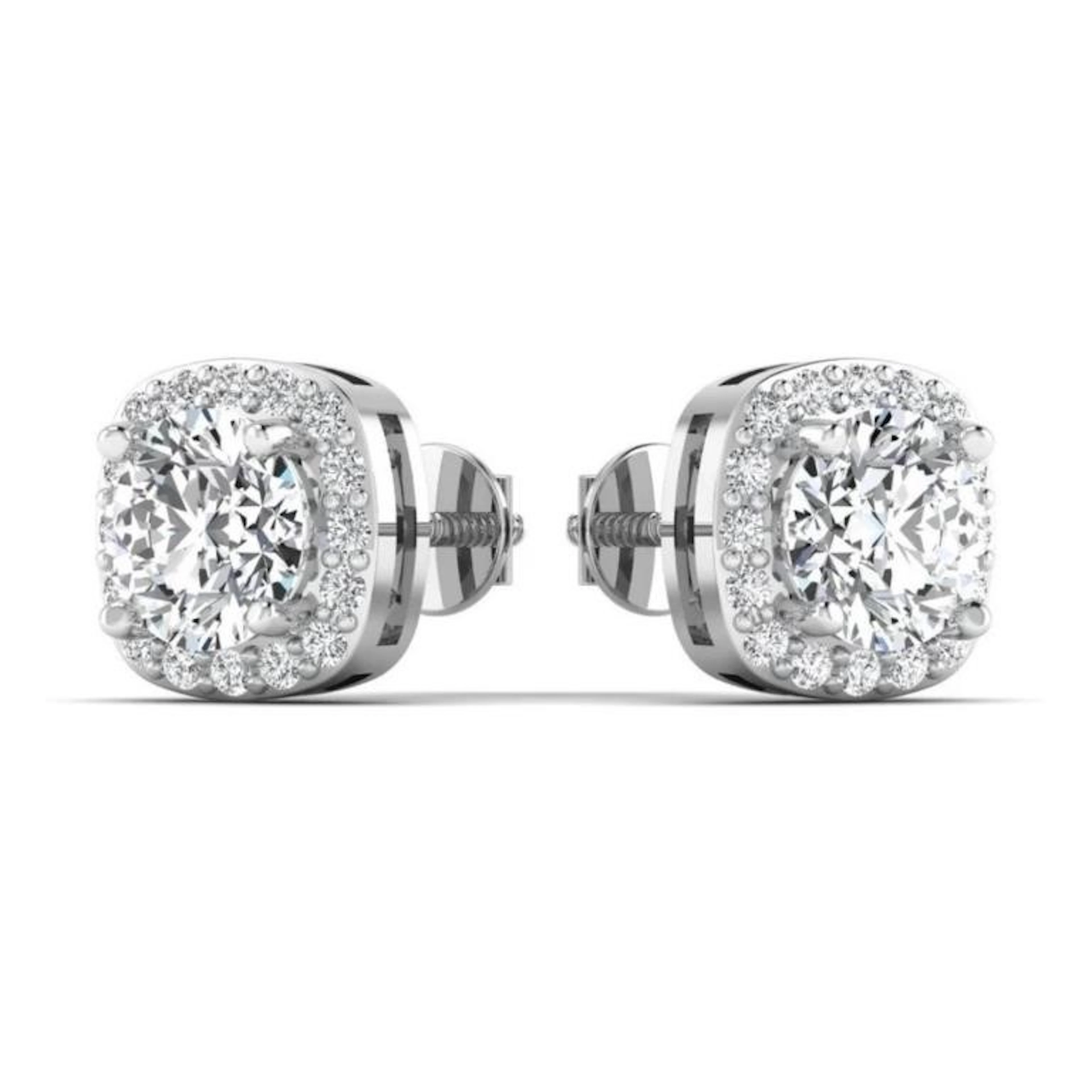 Gold & Lab Diamond 6.00 Cts Ear Studs