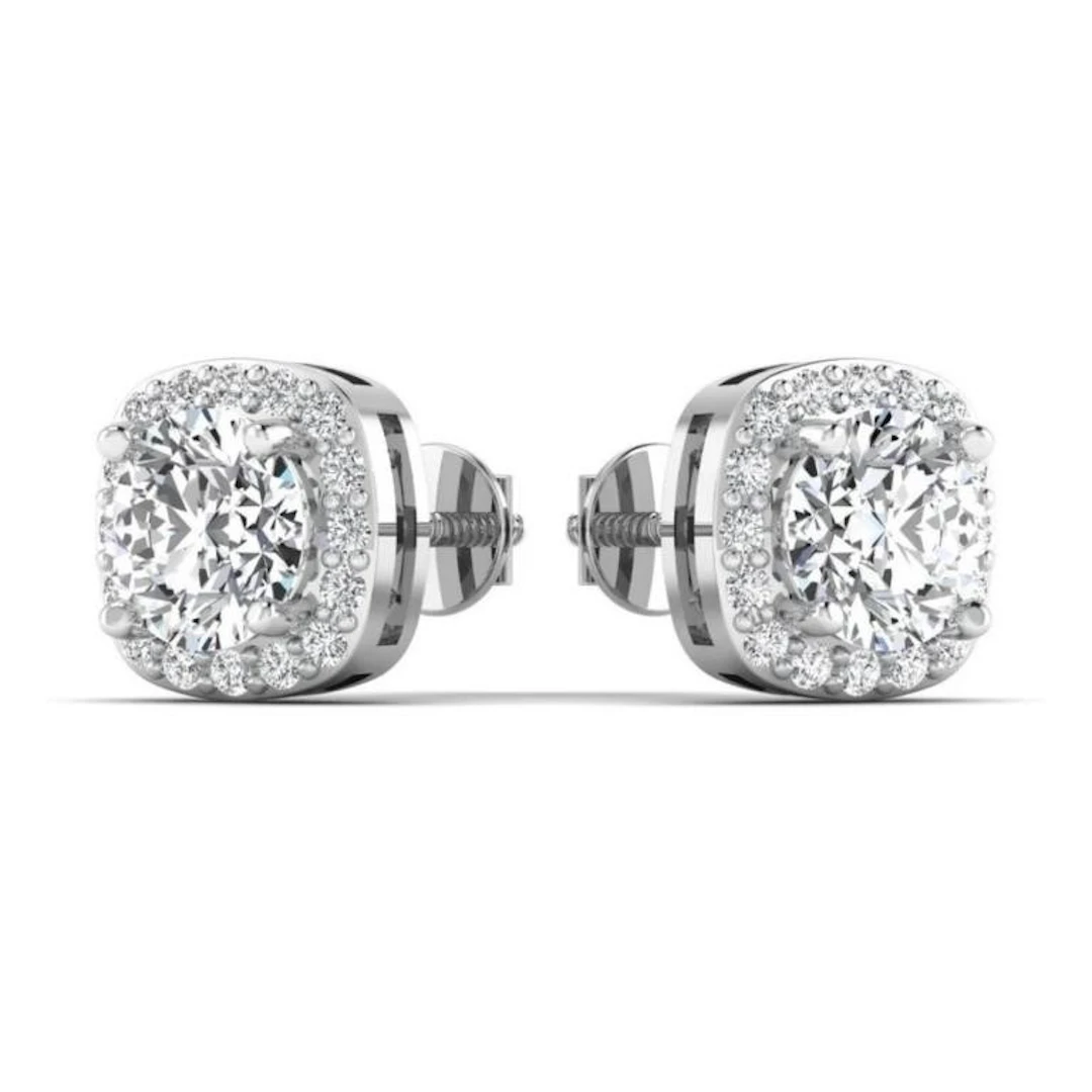 Gold & Lab Diamond 6.00 Cts Ear Studs
