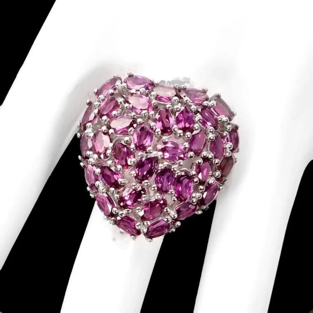 Natural Rhodolite Garnet Ring