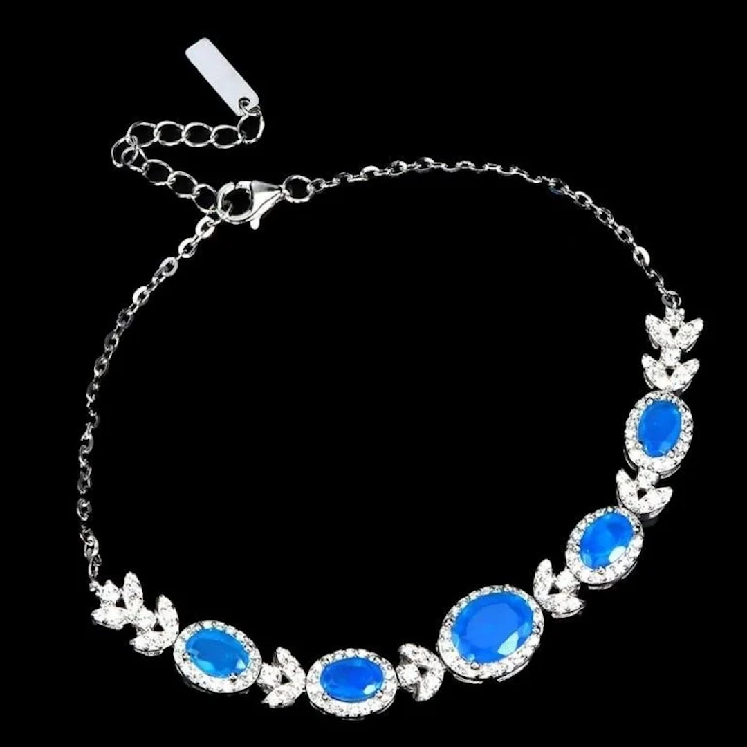 Natural Ethopian Blue Opal Bracelet