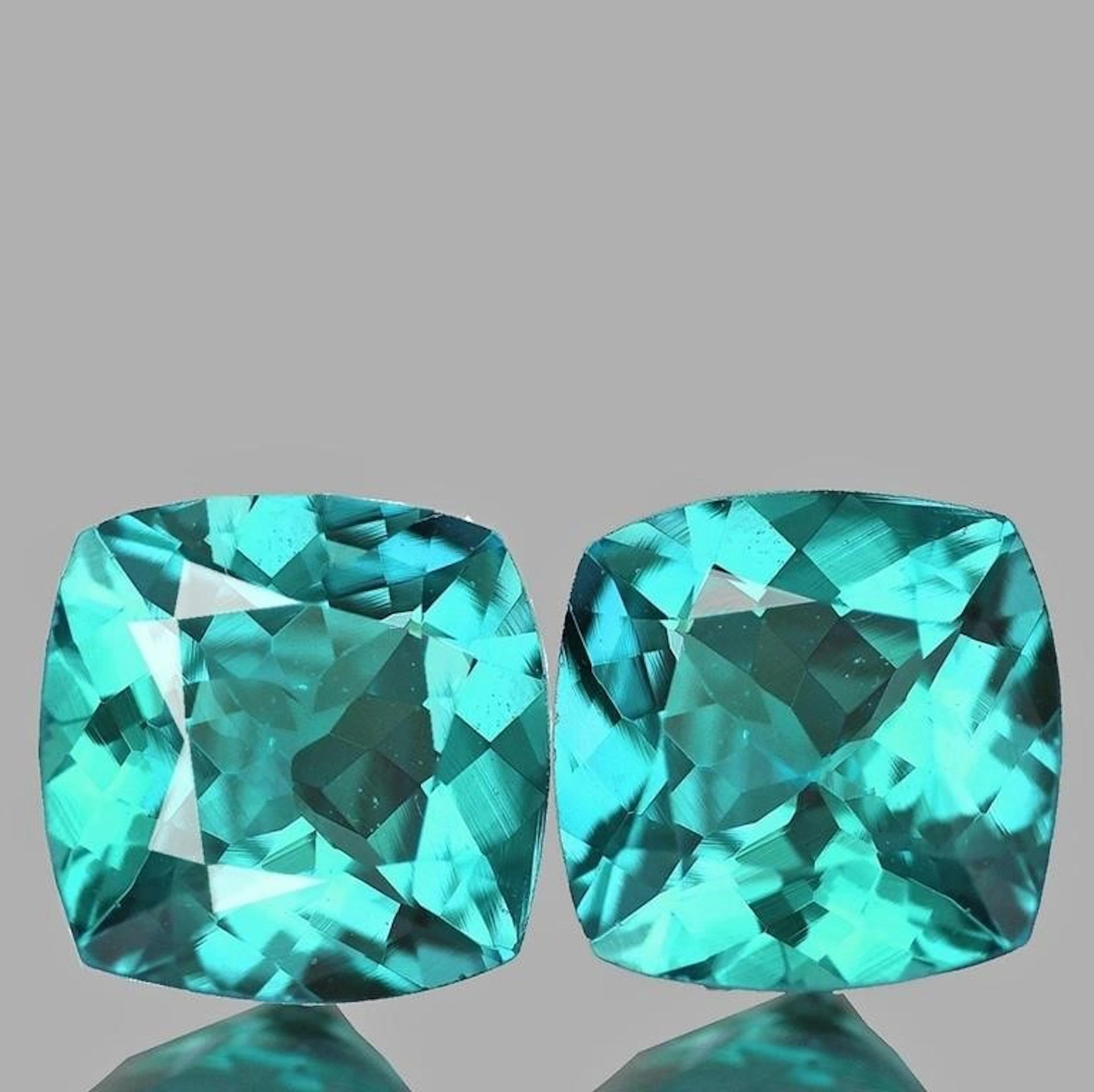 Natural Paraiba Green Blue Apatite Pair {Flawless-