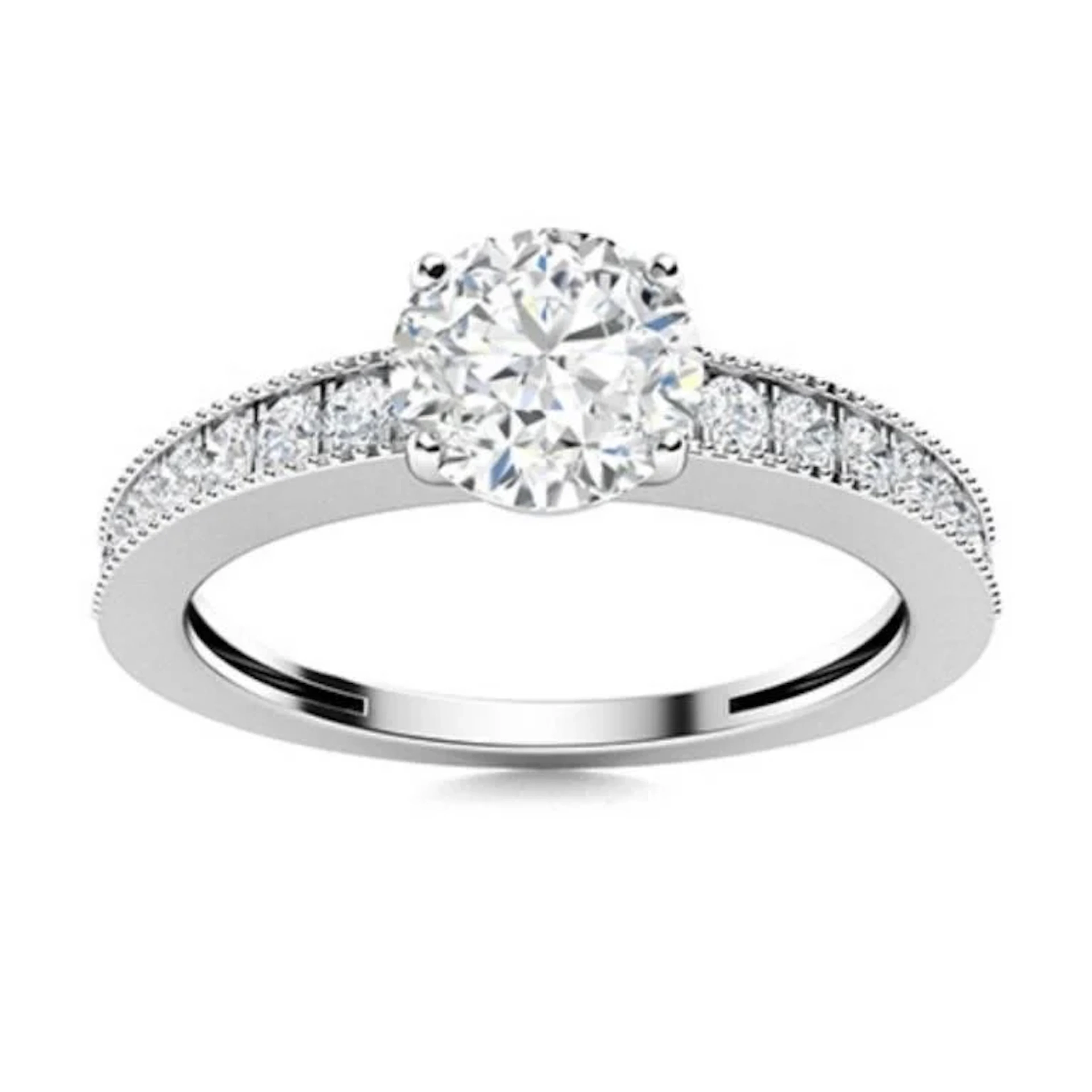 Gold & Brilliant White Diamond 2.27 Cts Ring - E/V