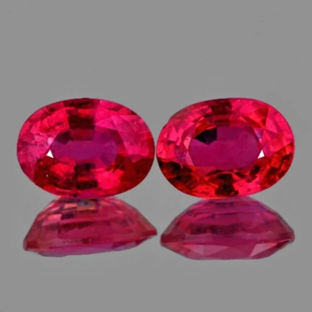 Natural Red Mozambique Ruby Pair