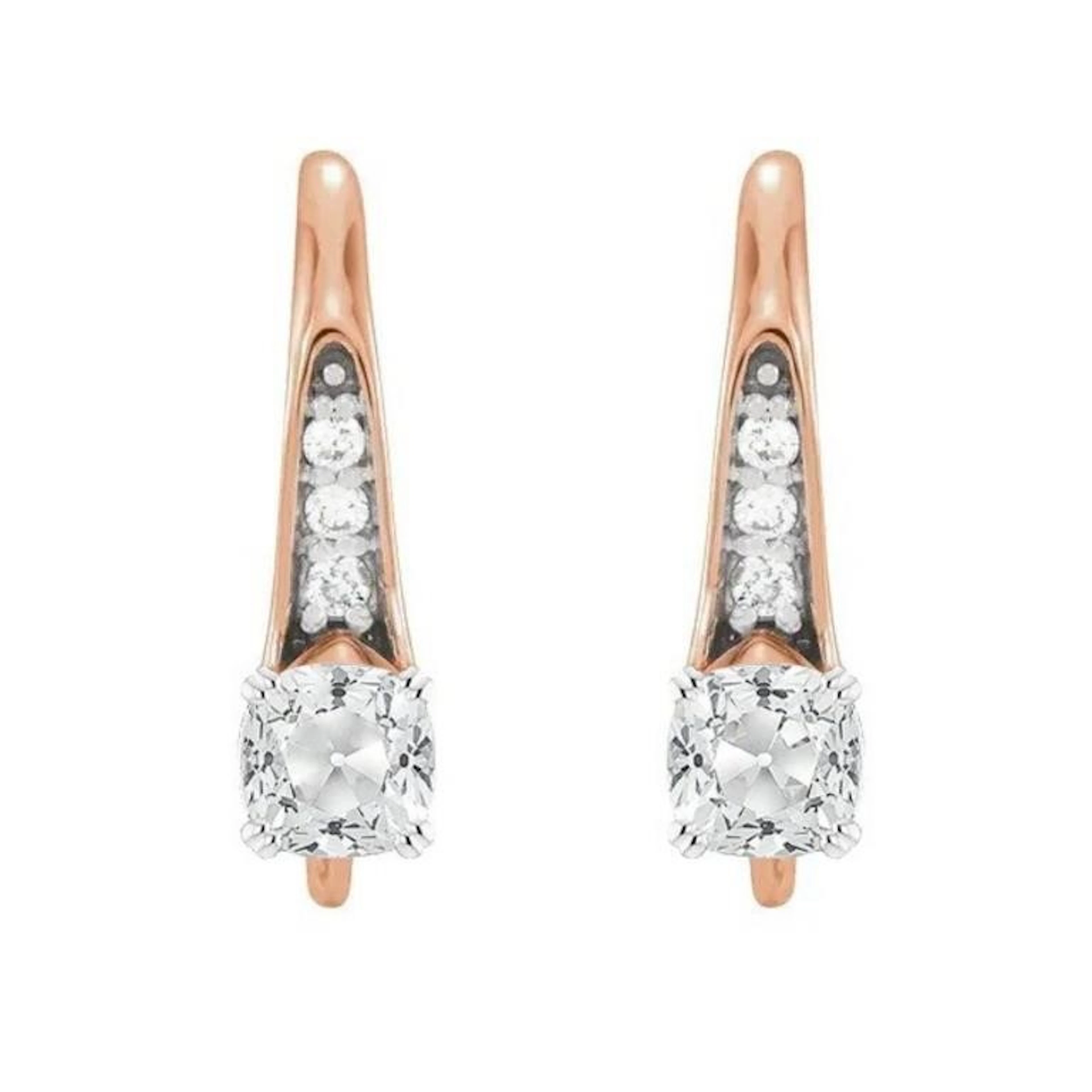 Gold & White Diamond 5.00 Cts Earrings