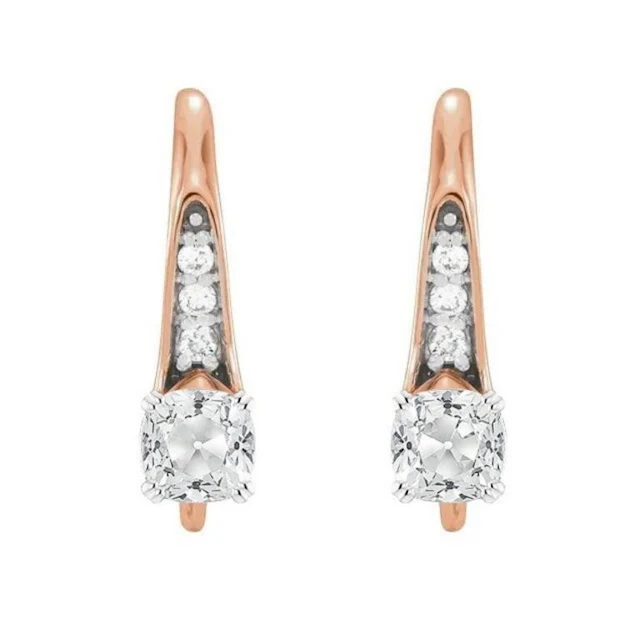 Gold & White Diamond 5.00 Cts Earrings