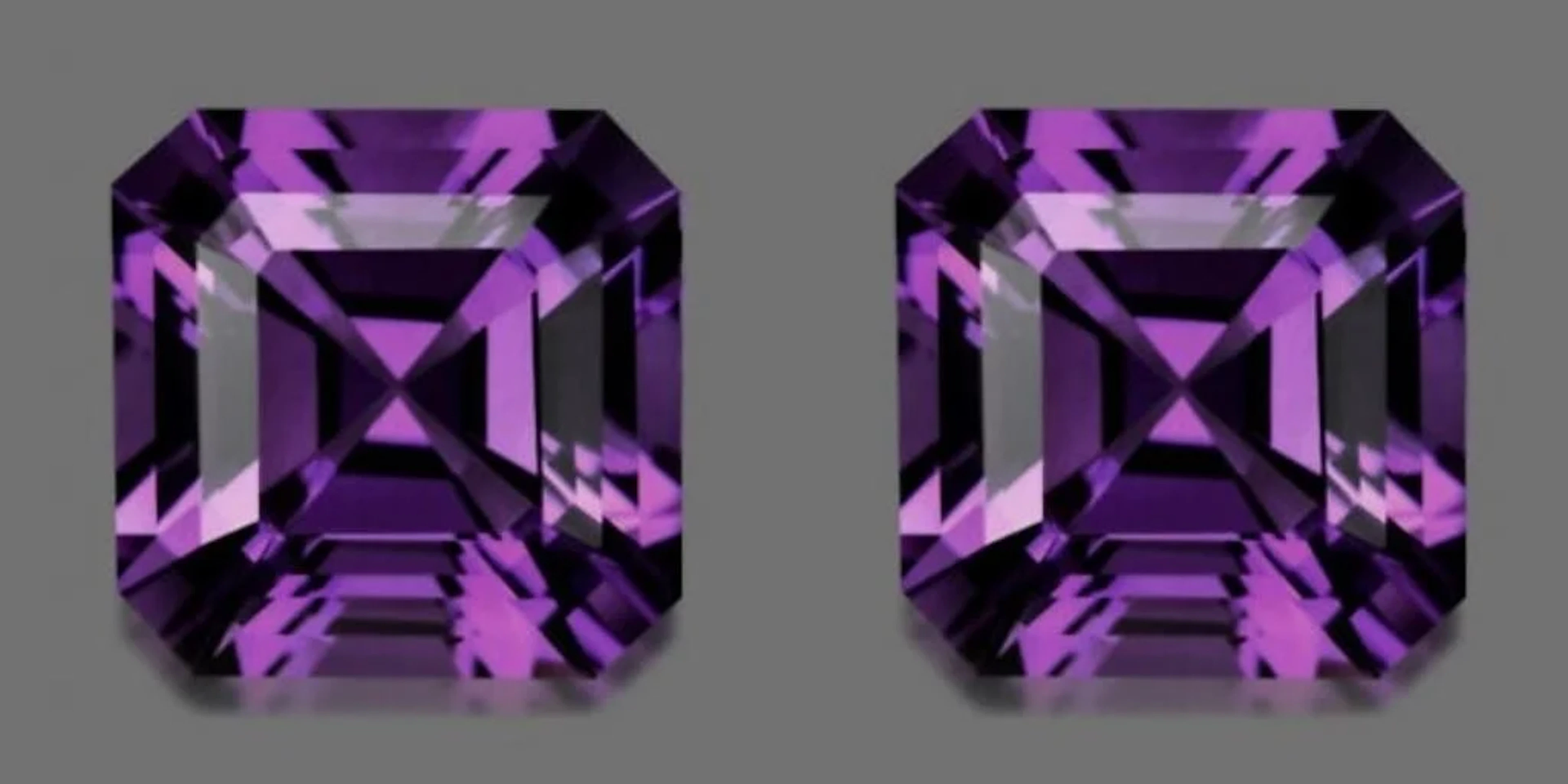 Natural Asscher Amethyst Pair 10.00 MM - FL/VVS