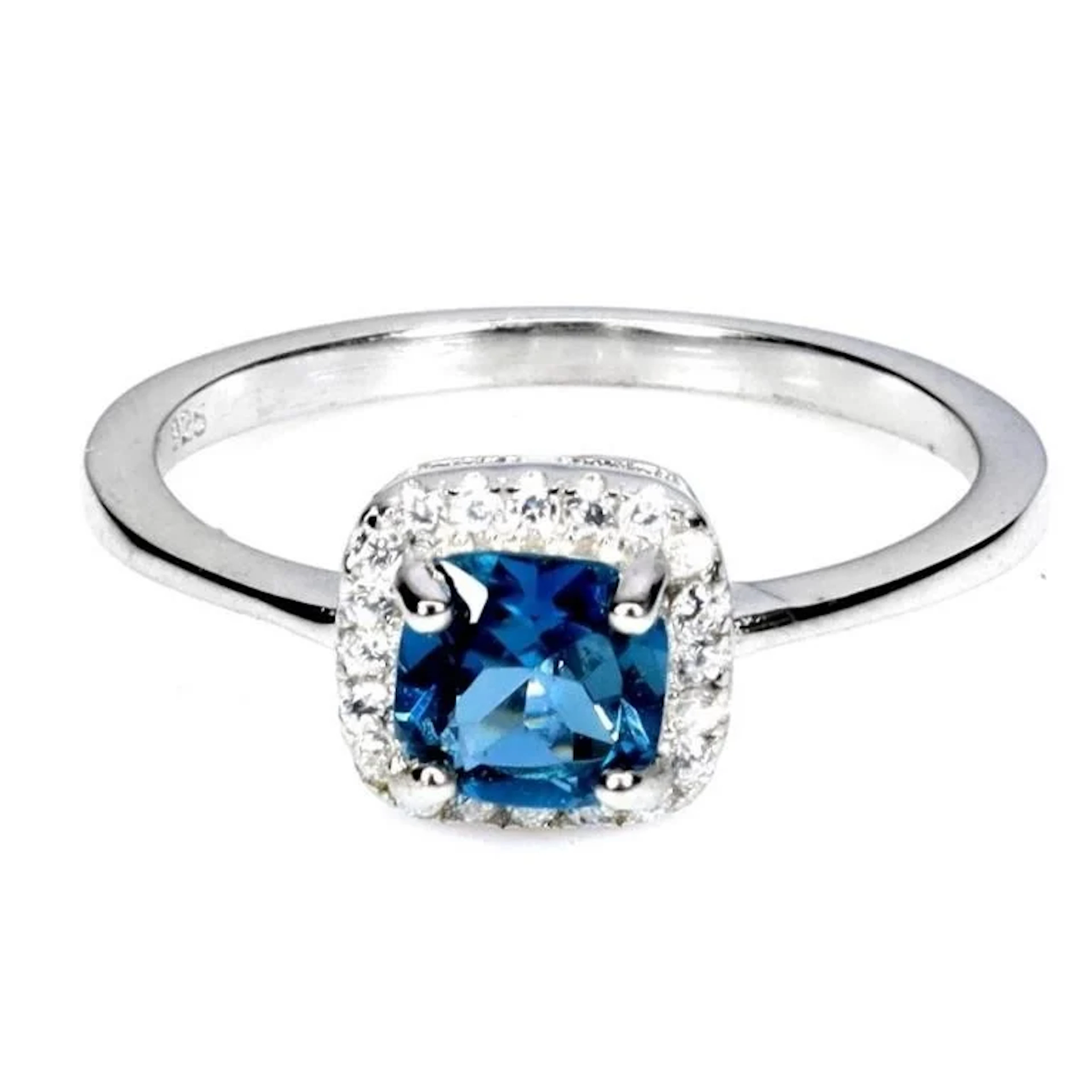 Natural Brazil Cushion London Topaz Ring