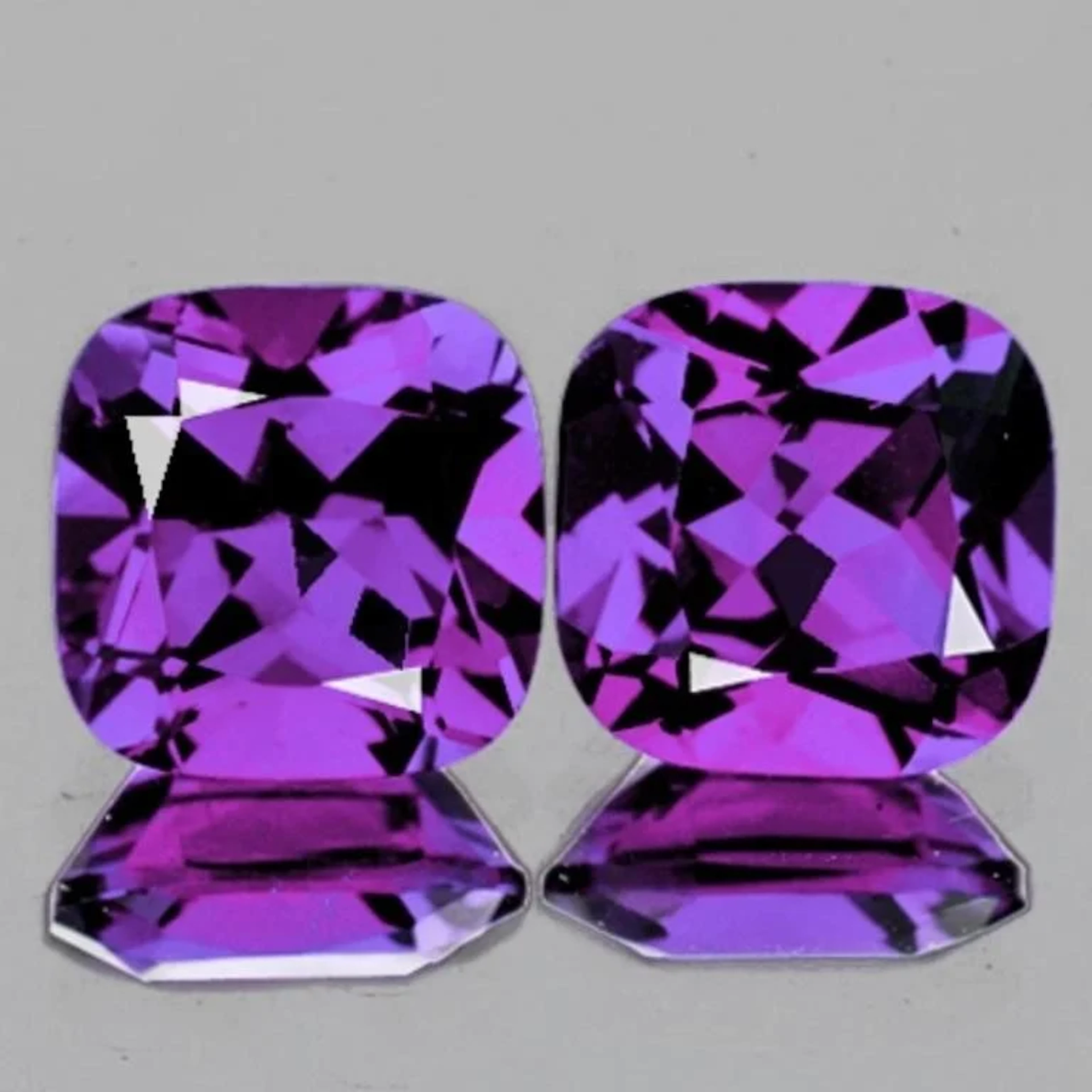 Natural Purple Cushion Amethyst 3 Pcs{Flawless-VVS