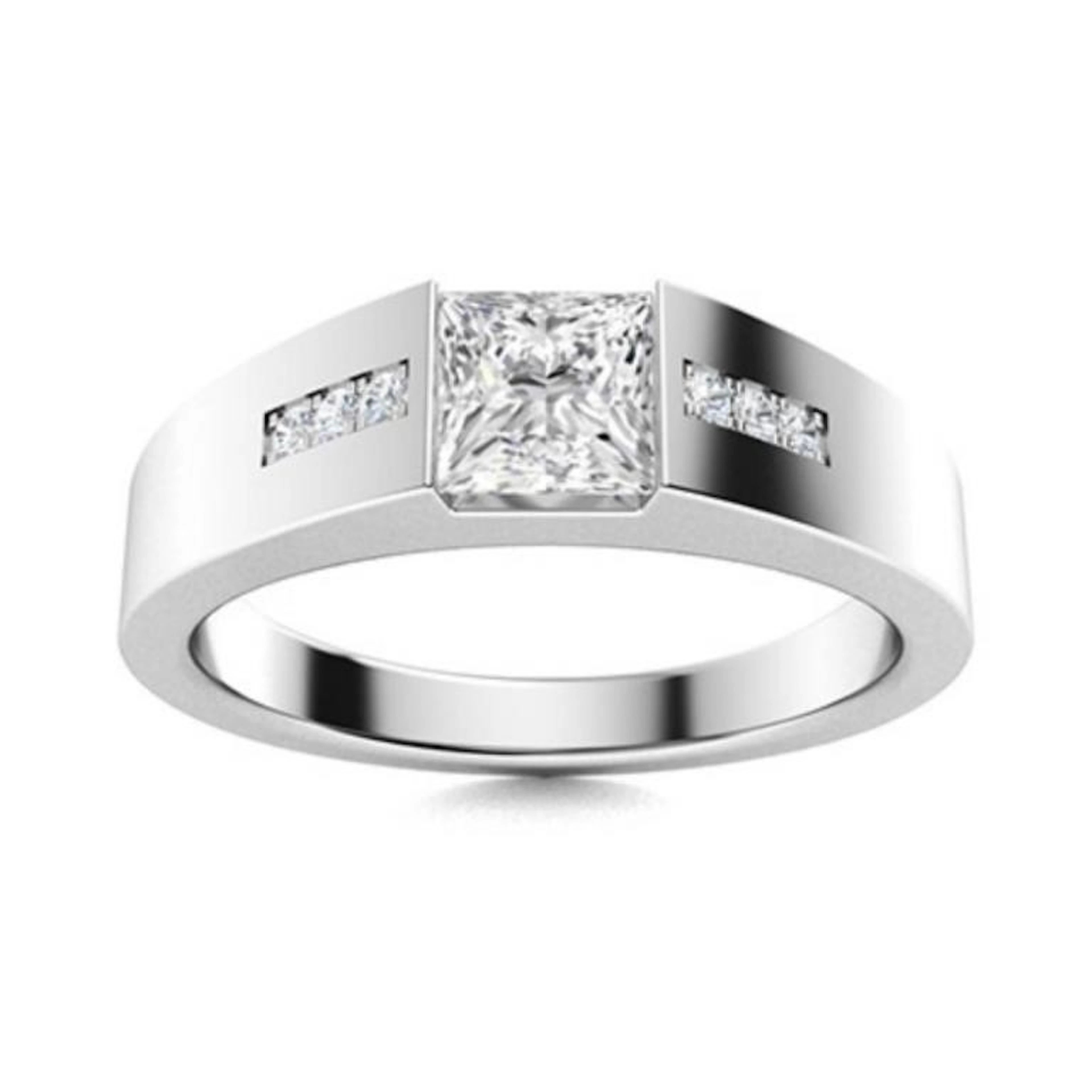 Gold & Brilliant White Diamond 2.50 Cts Ring - E/V