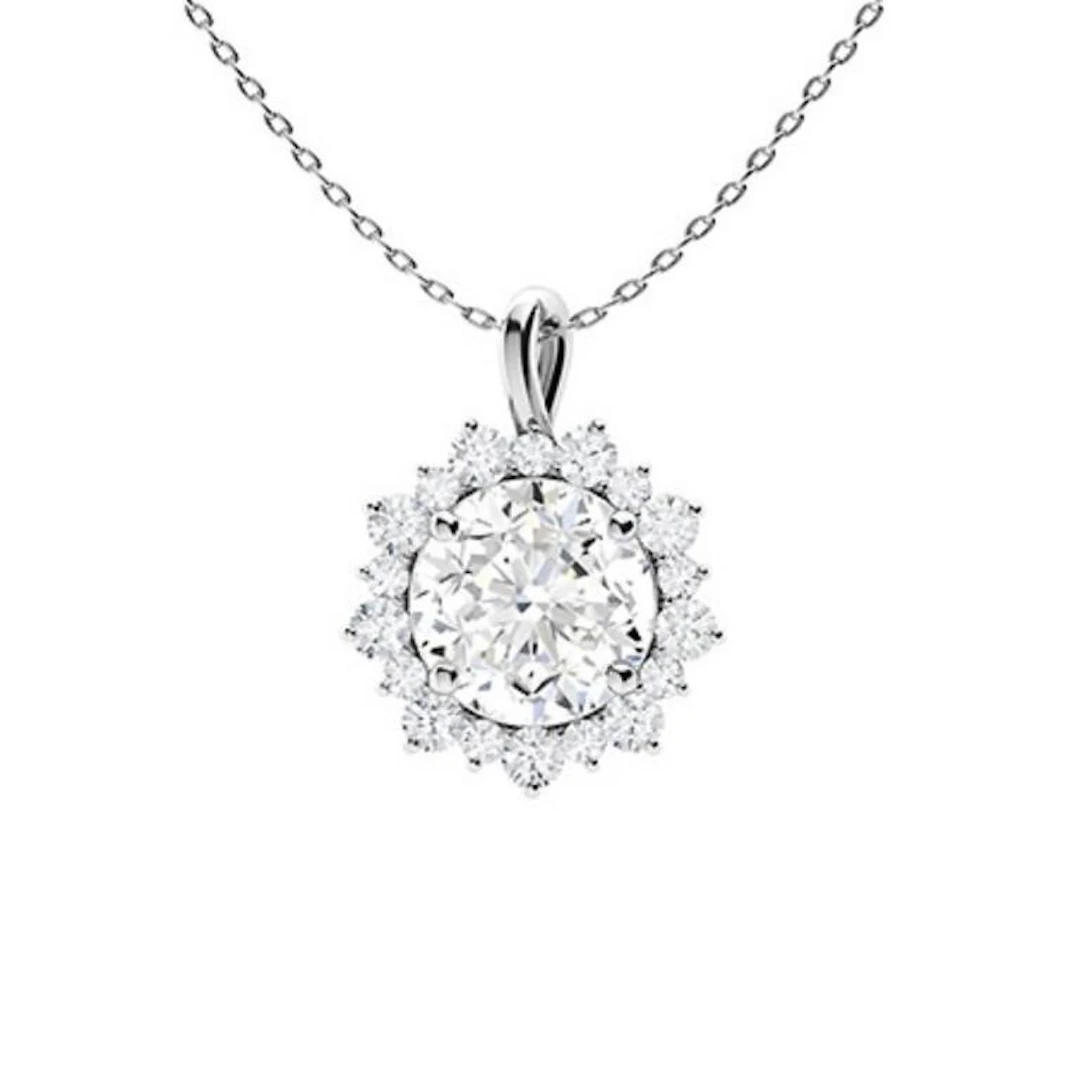 Gold & White Diamonds 2.50 Cts Necklace - E/VVS