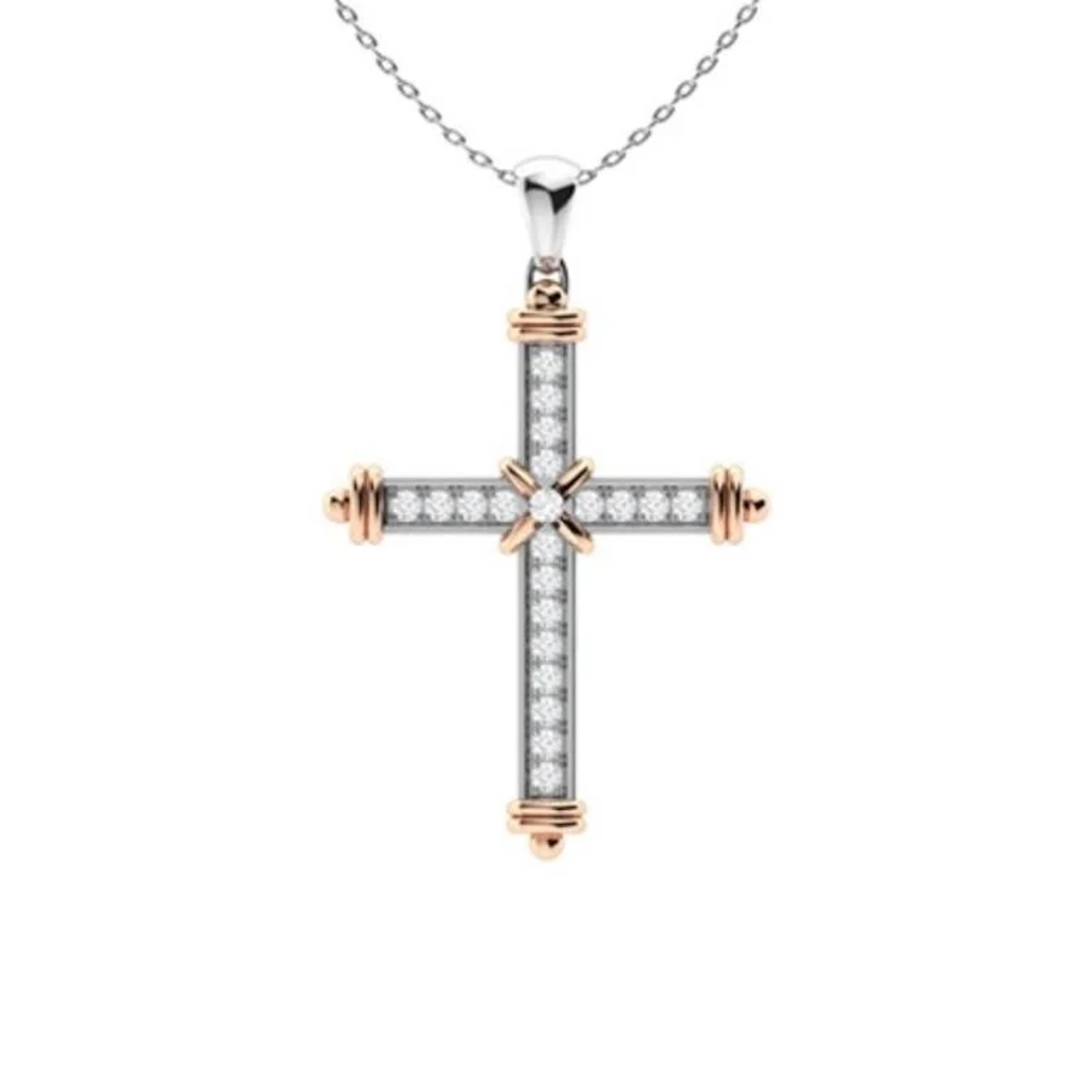 Gold & White Diamonds 2 Cts Necklace - E/VVS
