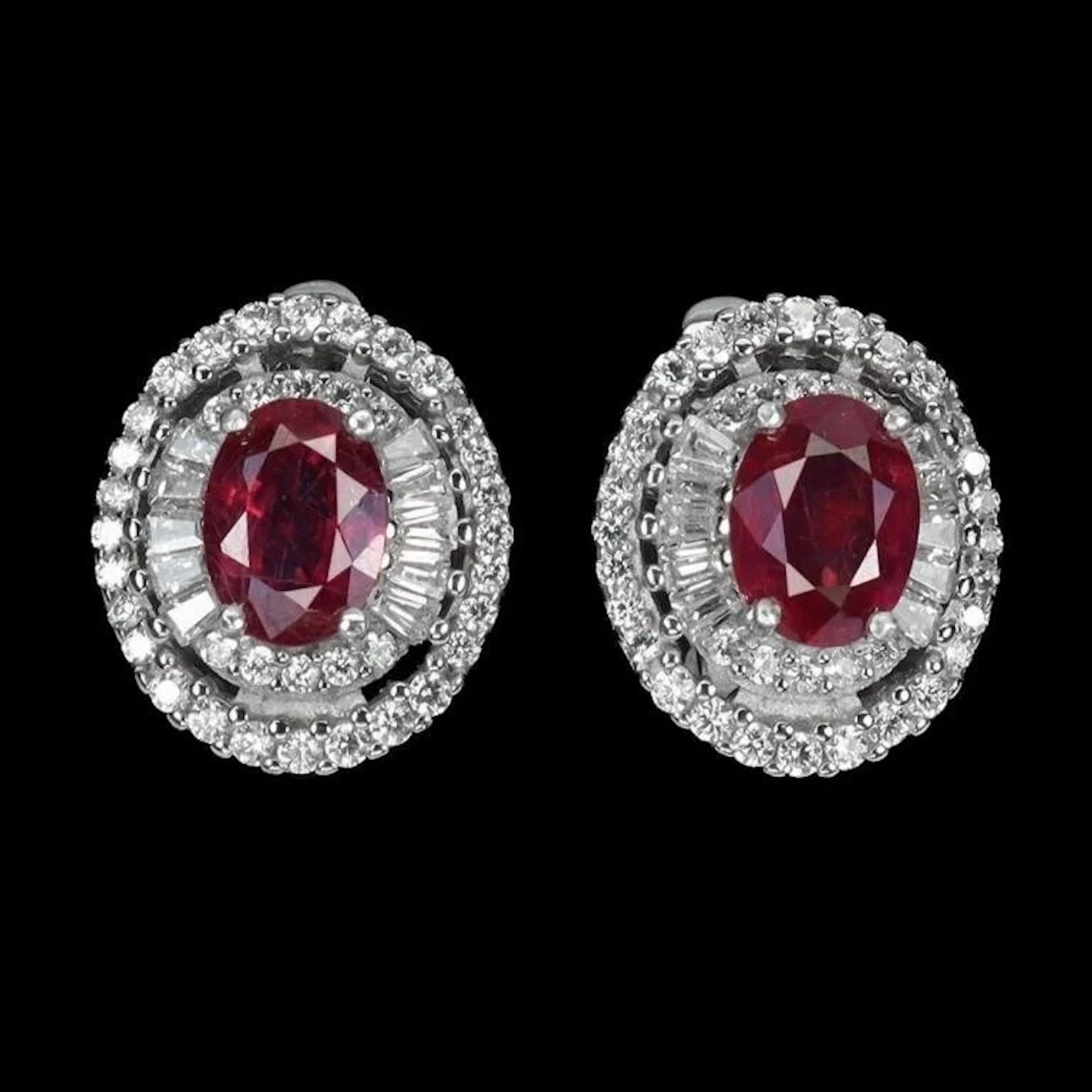 Natural Pigeon Blood Red Ruby Earrings