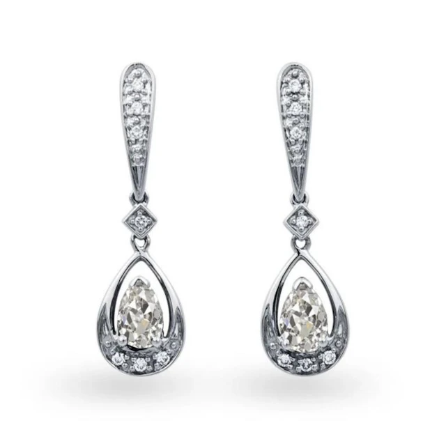 Gold & White Diamond 4.25 Cts Earrings
