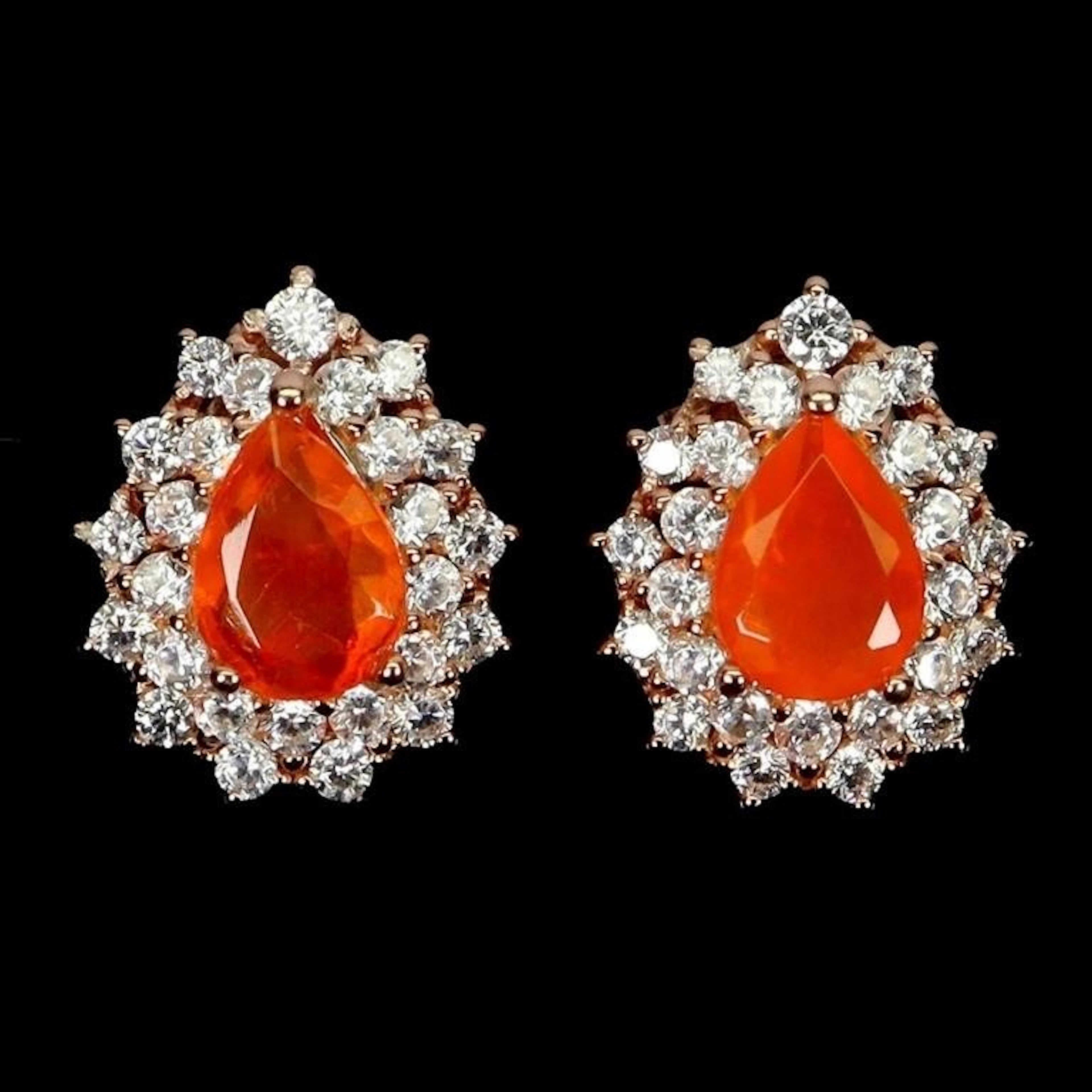 Natural Ethopiam Orange Opal Earrings