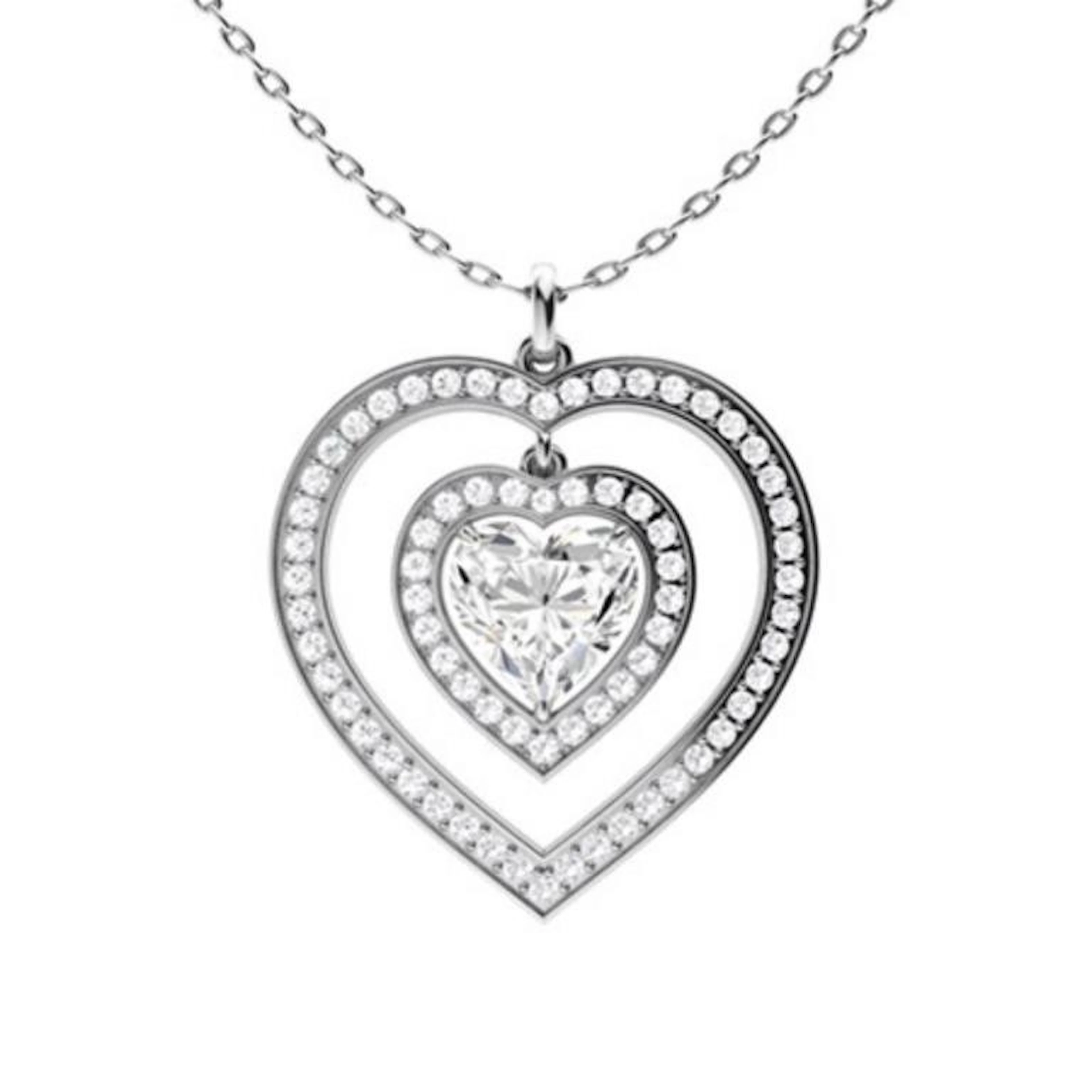 Gold & White Diamonds 3 Cts Necklace - E/VVS