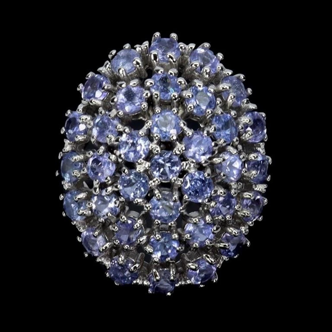 Natural Violet Blue Tanzanite Ring