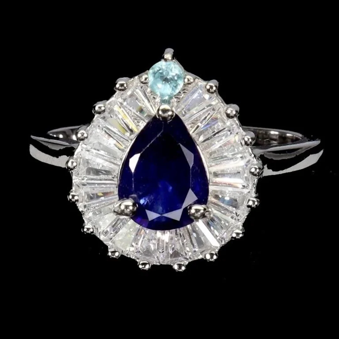 Natural Intense Blue Sapphire Ring