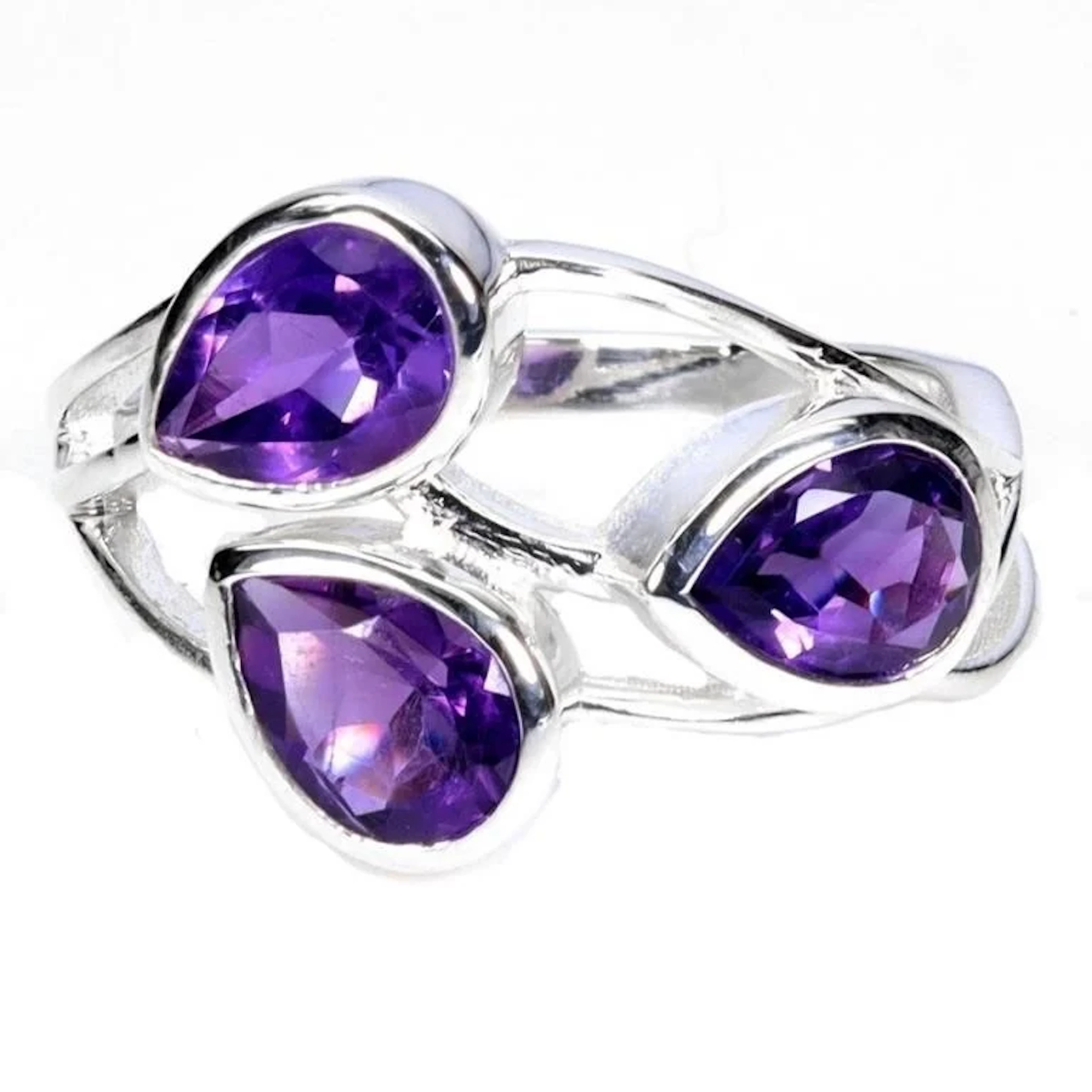 Natural Uruguay Purple Amethyst Ring