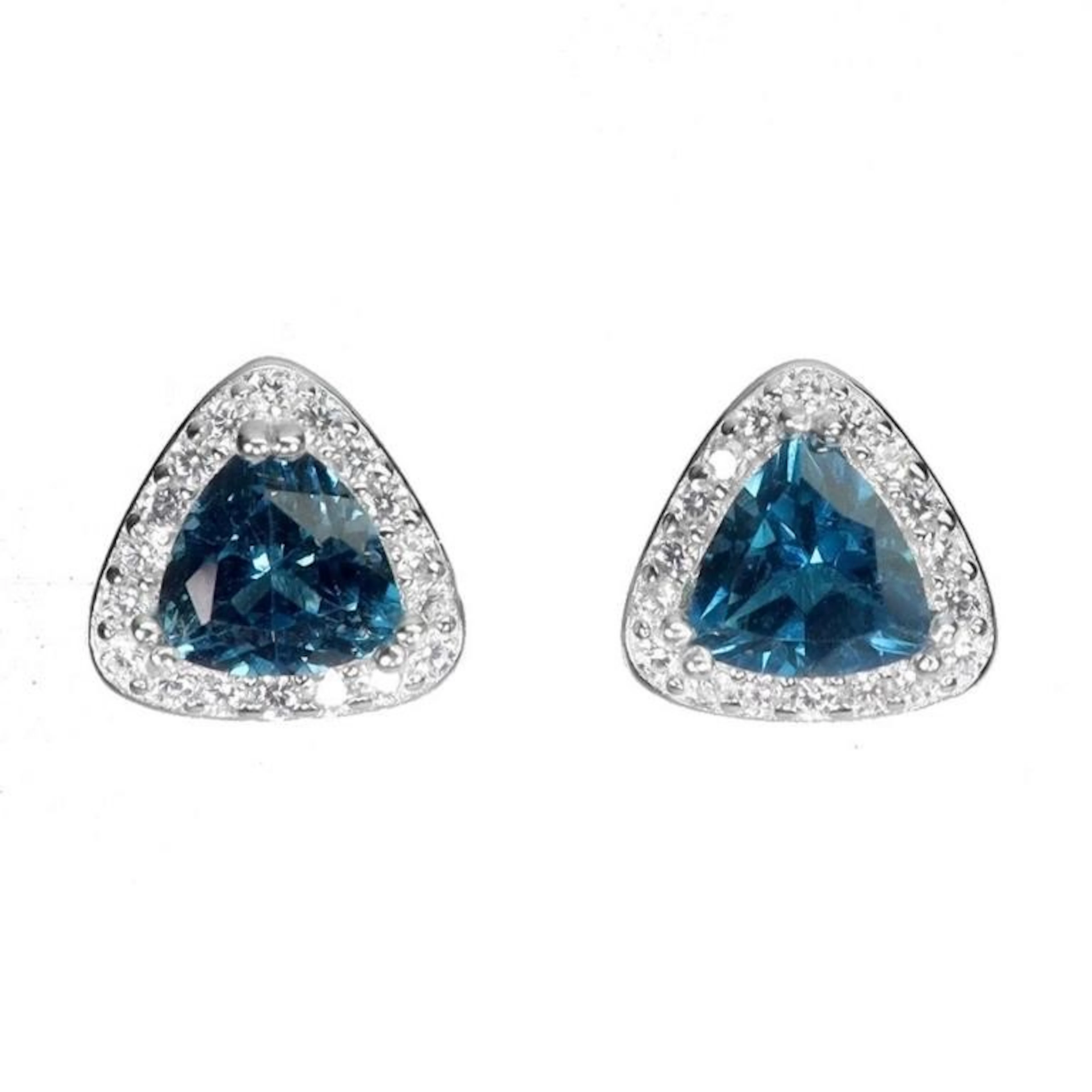 Natural Trillian London Blue Topaz EarRings