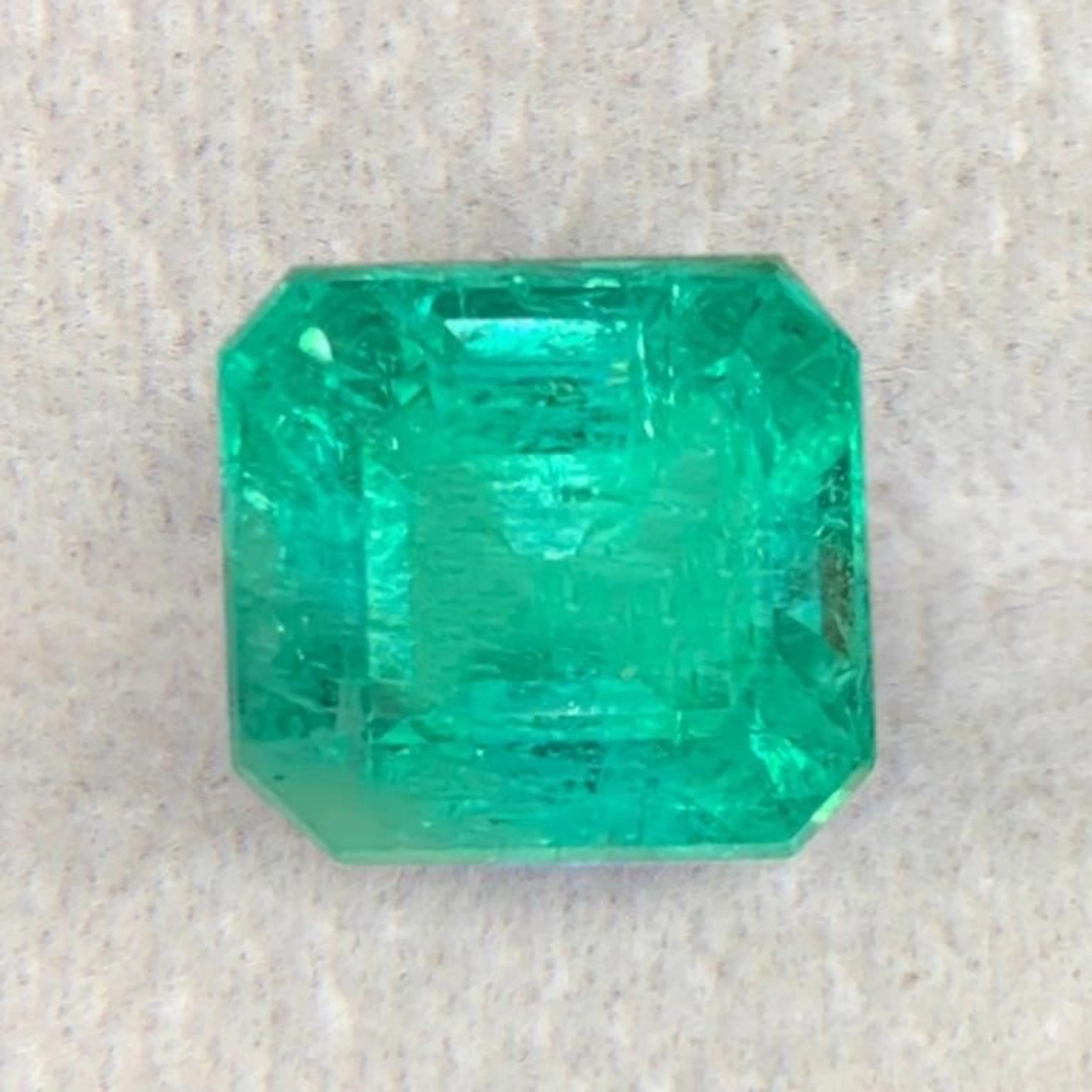 Natural Asscher Blue Green Emerald