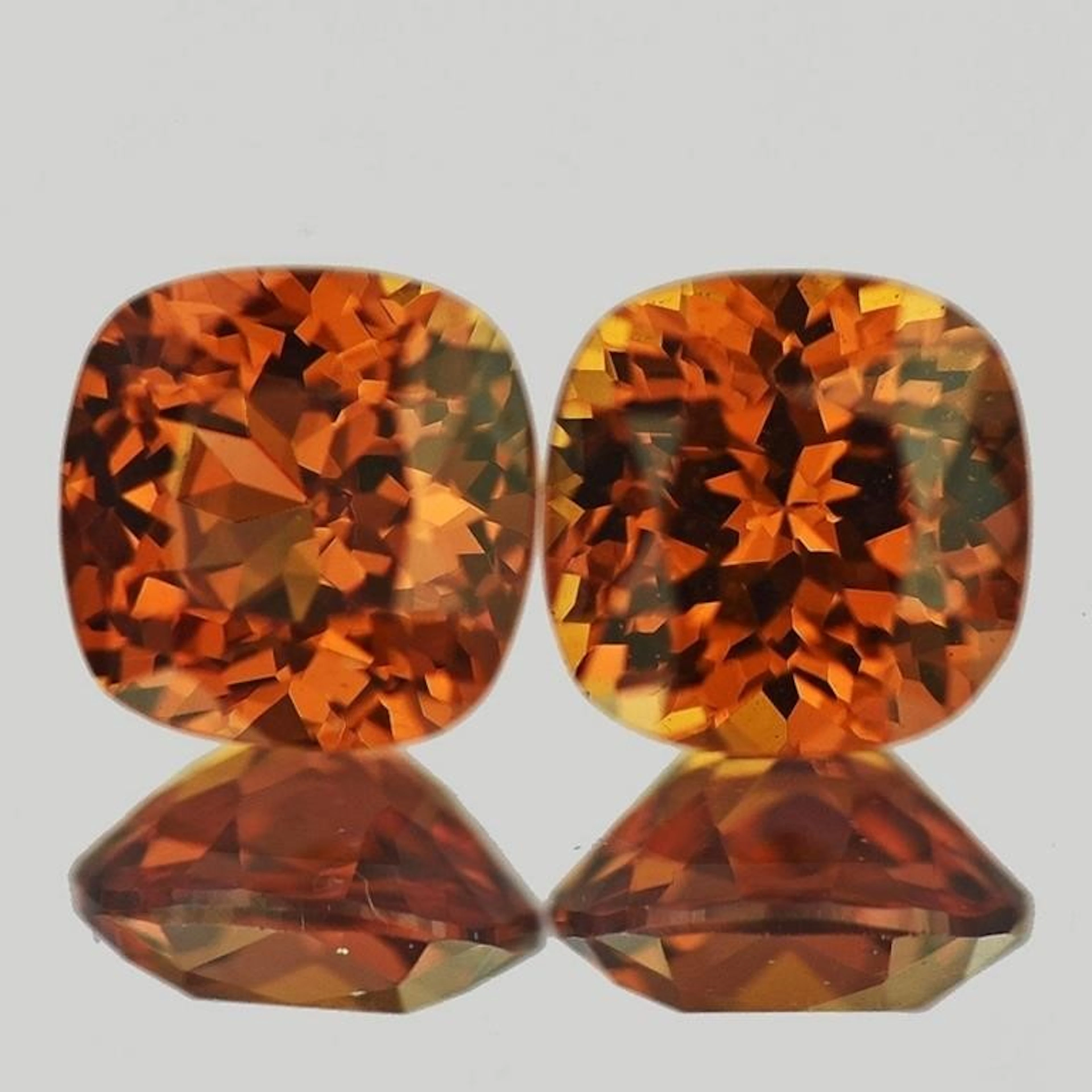 Natural Mandarin Orange Spessartite Garnet Pair -