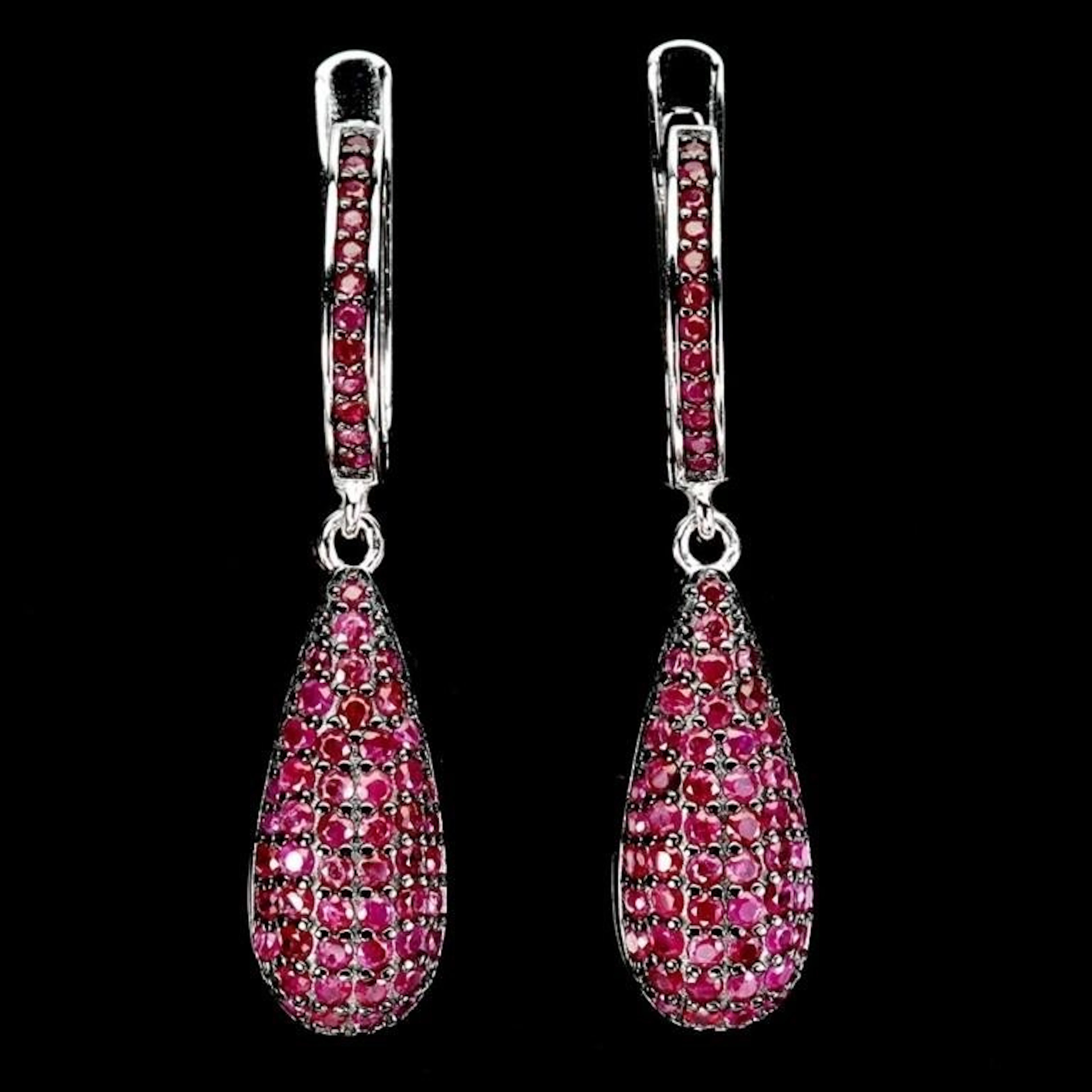 Natural Burma Red Ruby Earrings