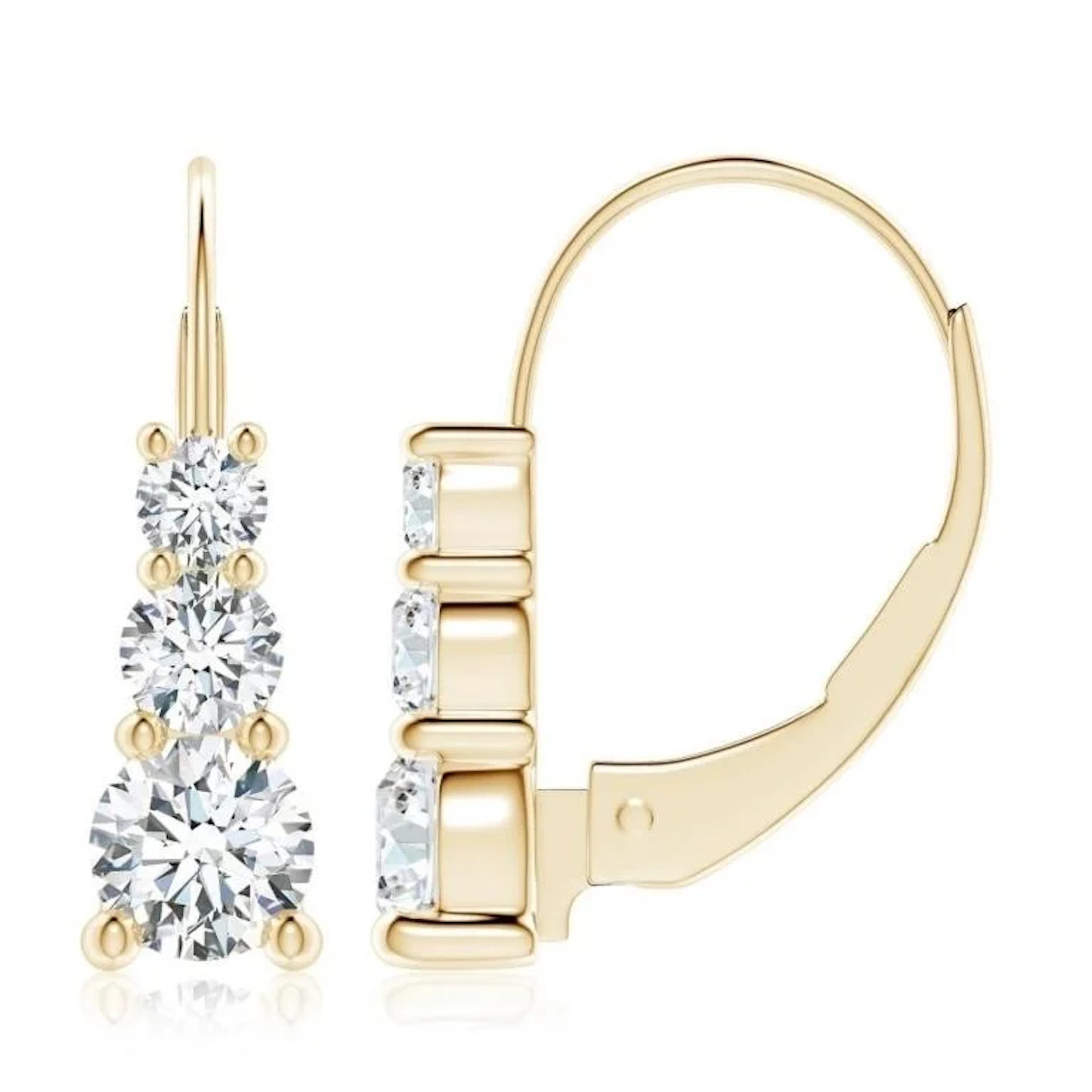 Gold & White Diamonds 10 Cts Drop Earrings