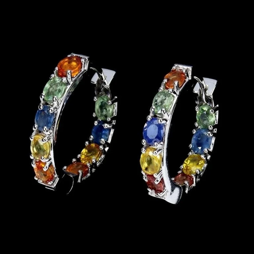 Natural Multi Color sapphire Earrings