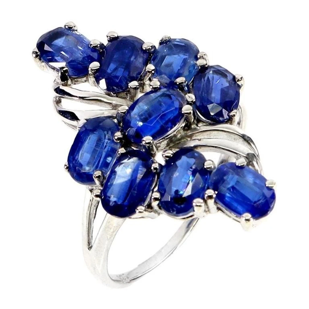 Natural Cornflower Blue Kyanite Ring