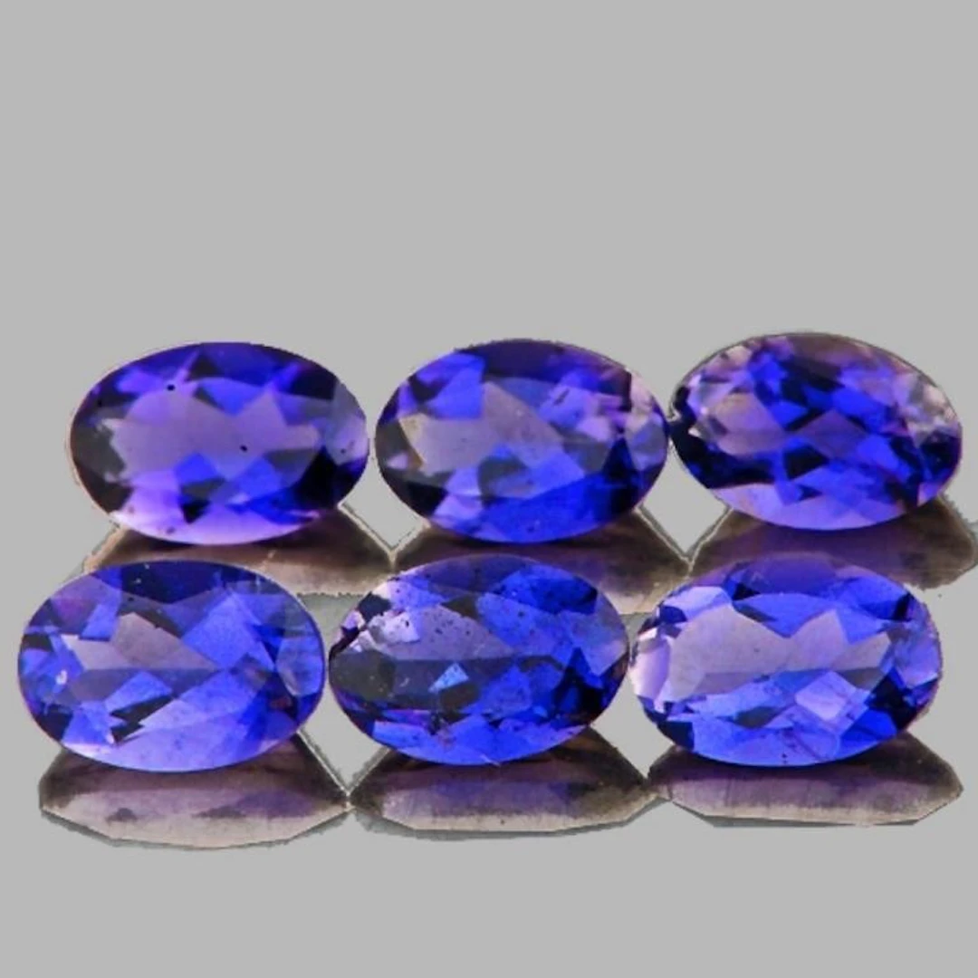 Natural Bluish Violet Iolite 6 Pcs{Flawless-VVS}
