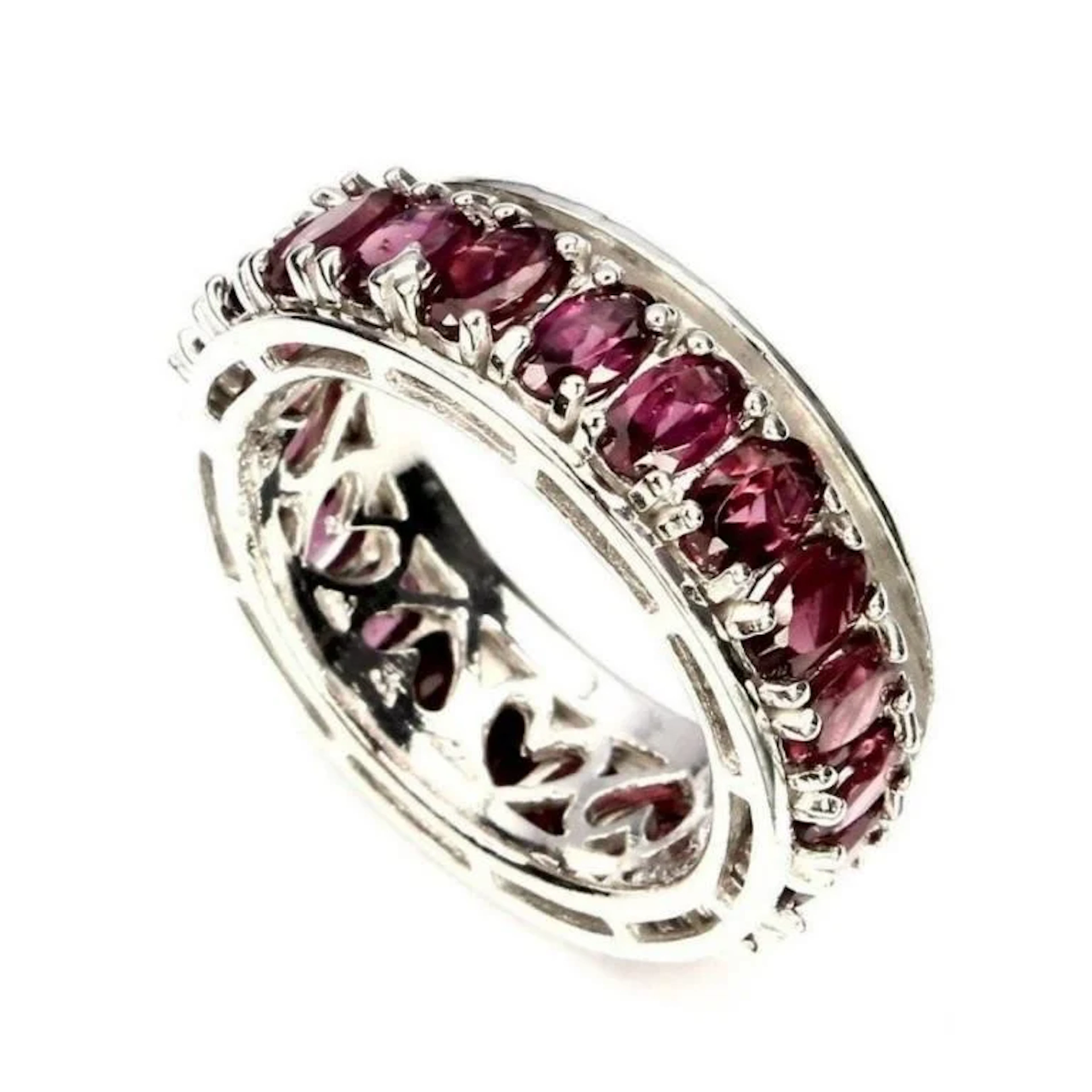 Natural Pink Raspberry Rhodolite Garnet Ring