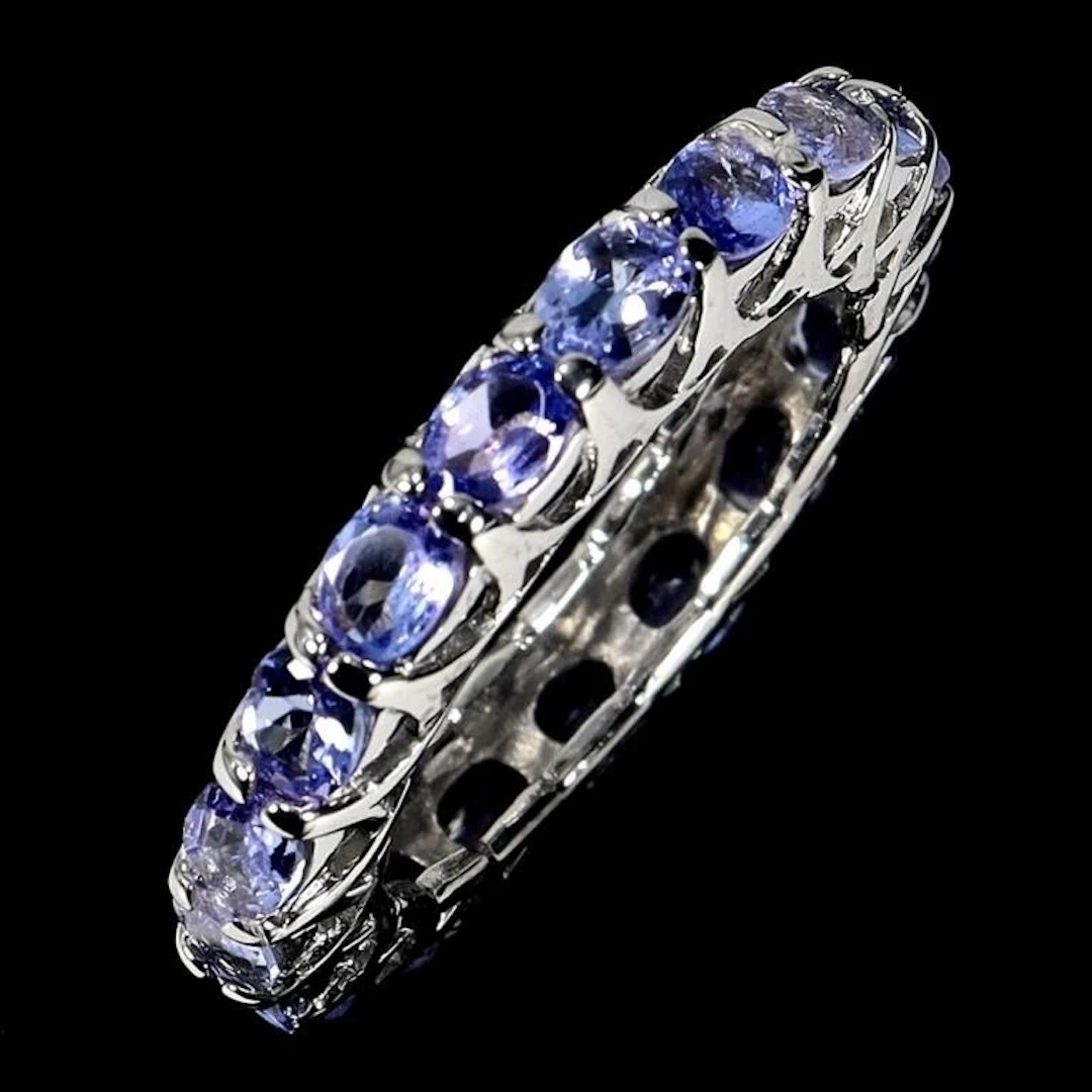Natural Oval Tanzanite Eternity Ring