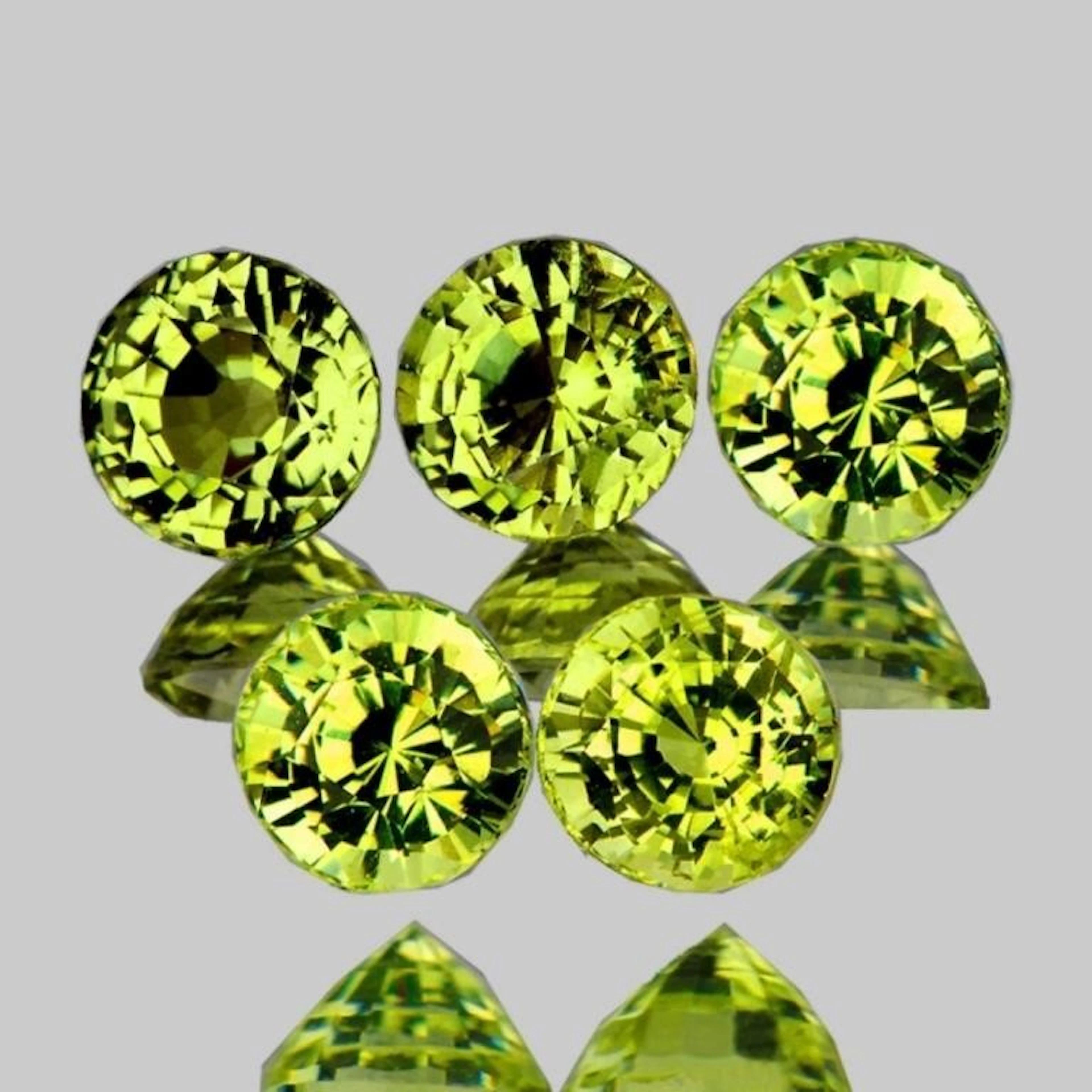 Natural Green Yellow Mali Garnet 5 Pcs{Flawless-VV