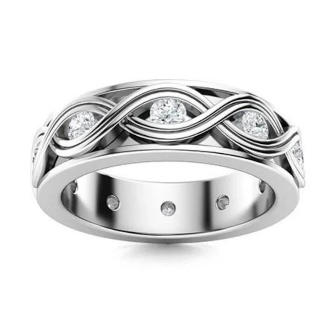 Gold & White Diamond 2 Cts Eternity Ring