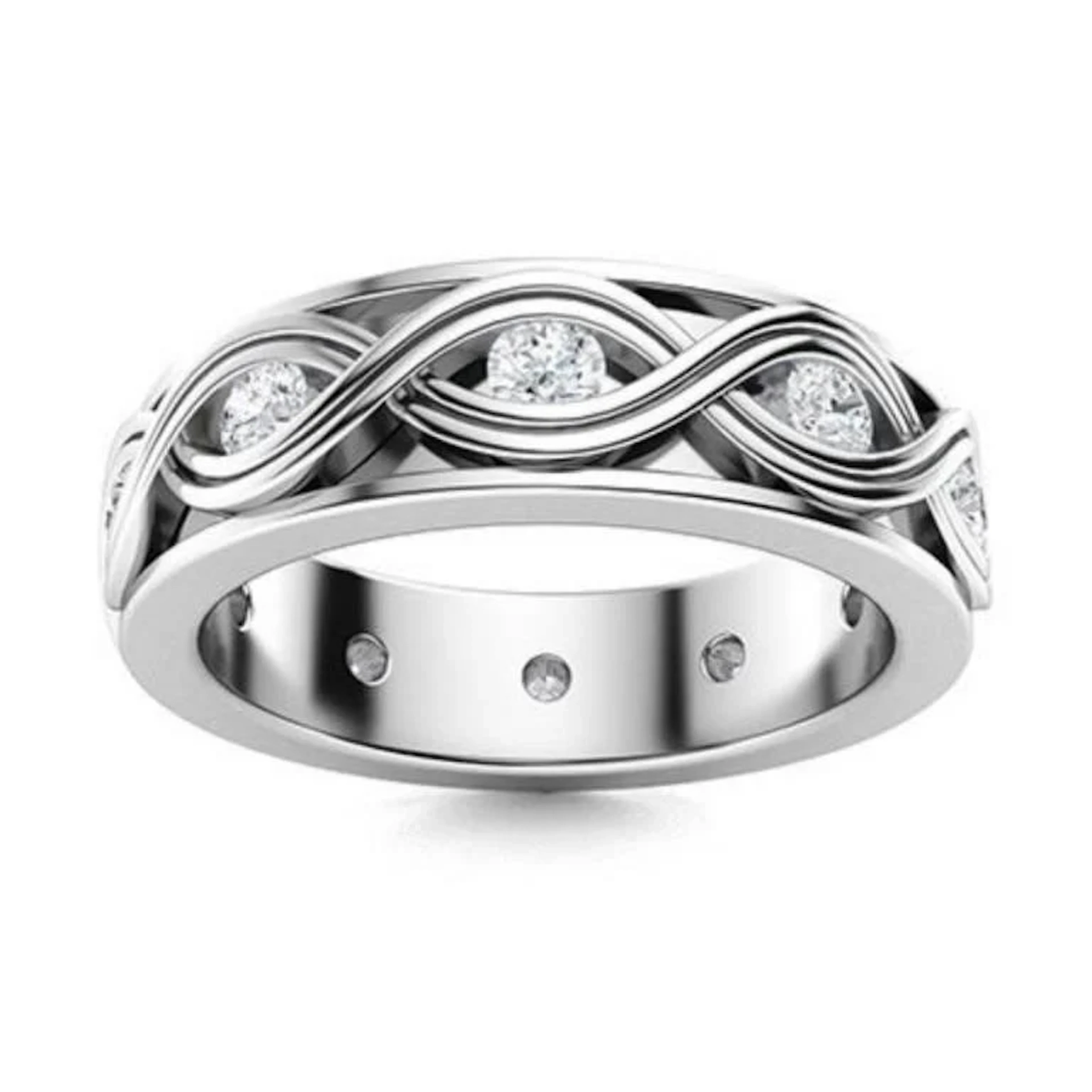 Gold & White Diamond 2 Cts Eternity Ring