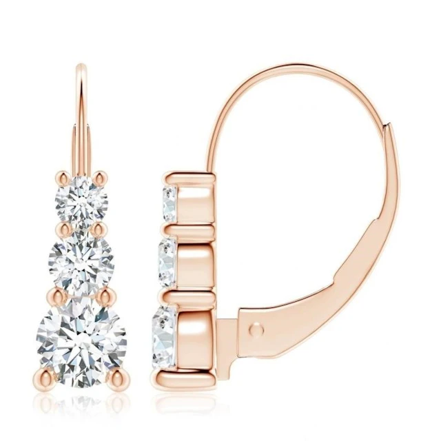 Gold & White Diamonds 4 Cts Drop Earrings