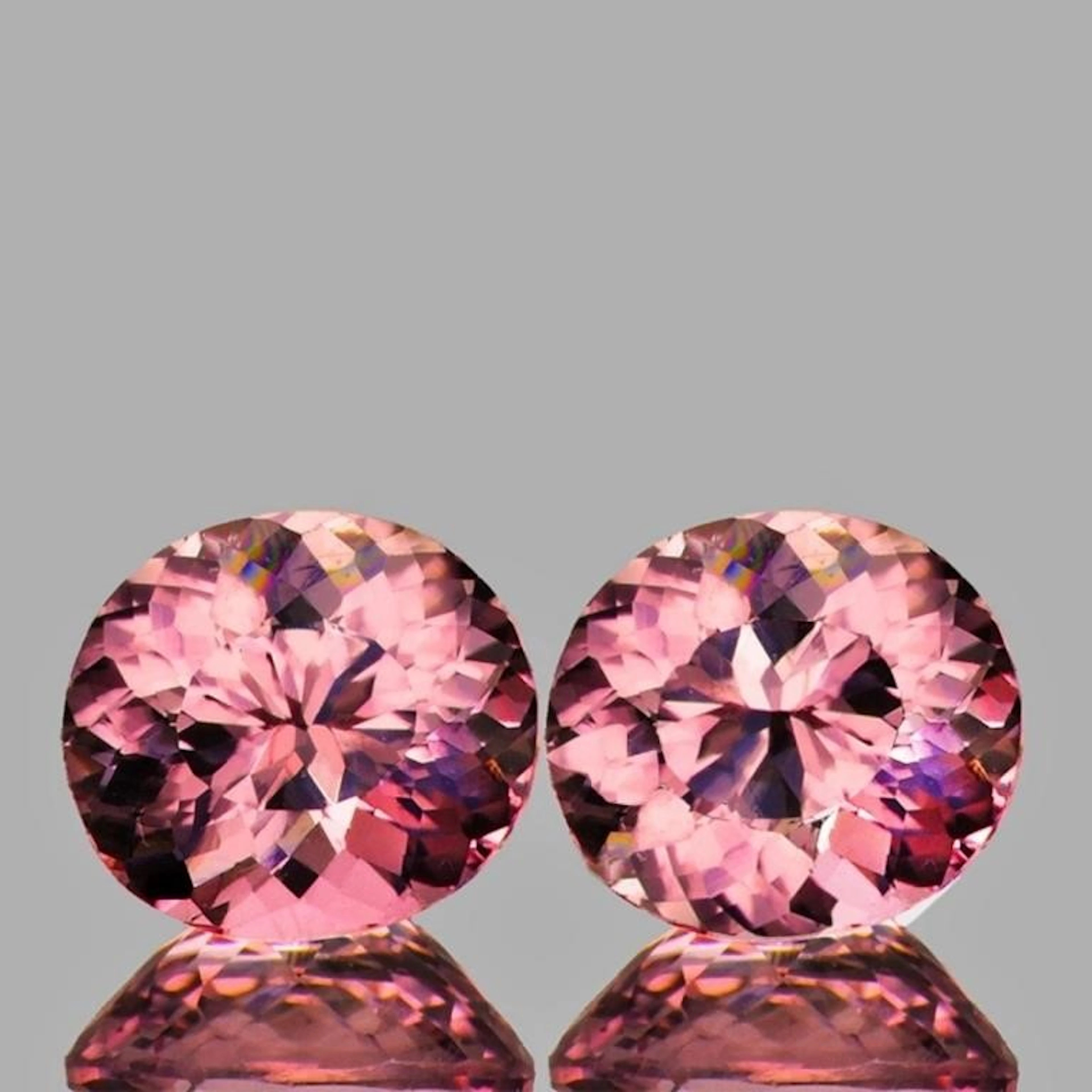 Natural Padparadscha Pink Tourmaline Pair {Flawles