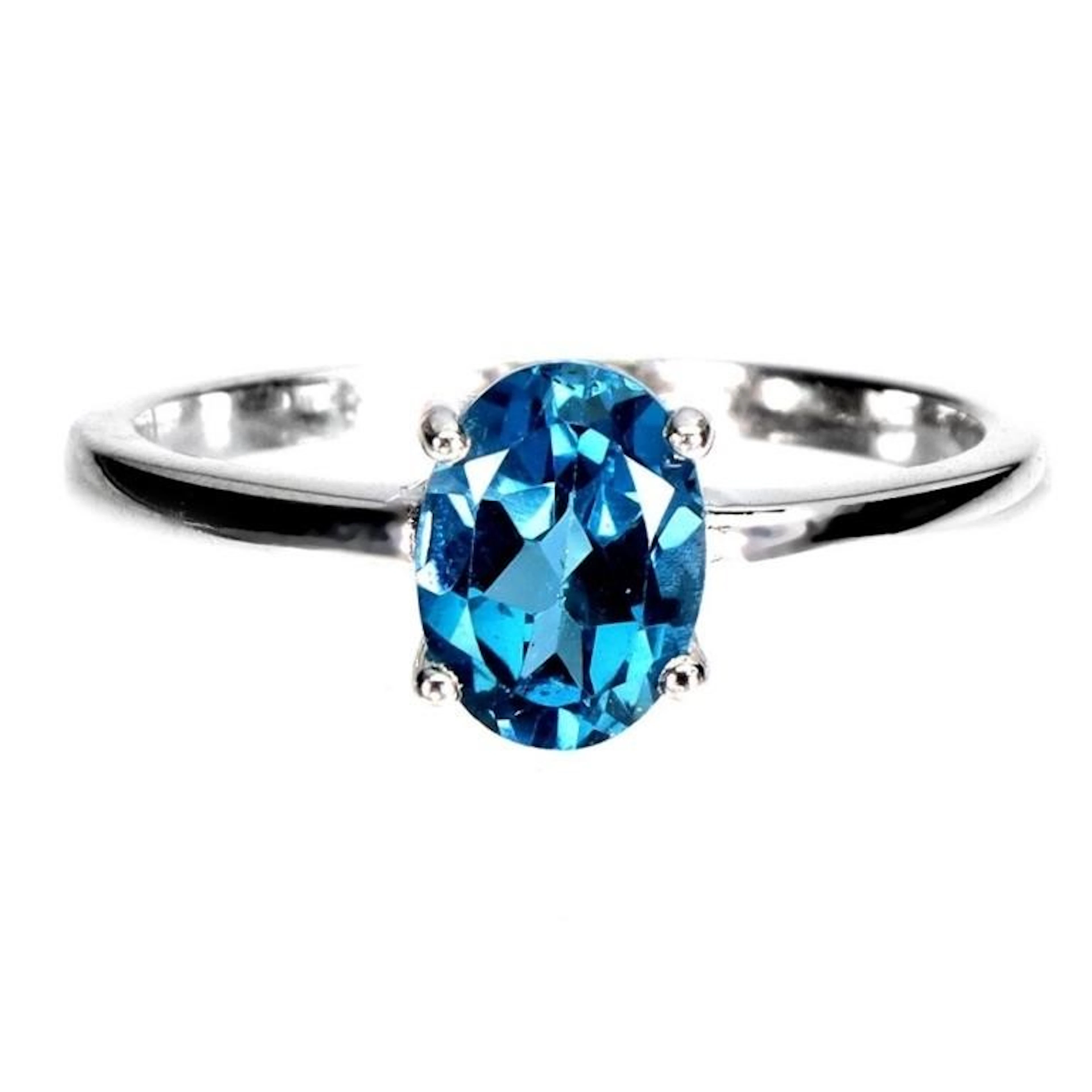 Natural Brazil London Blue Topaz Ring