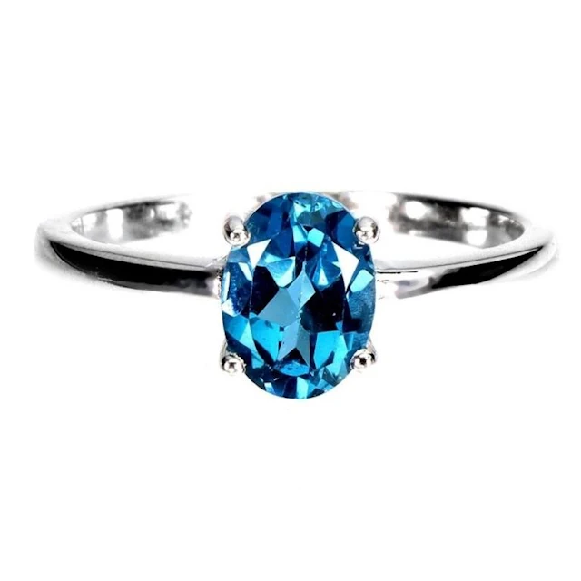 Natural Brazil London Blue Topaz Ring