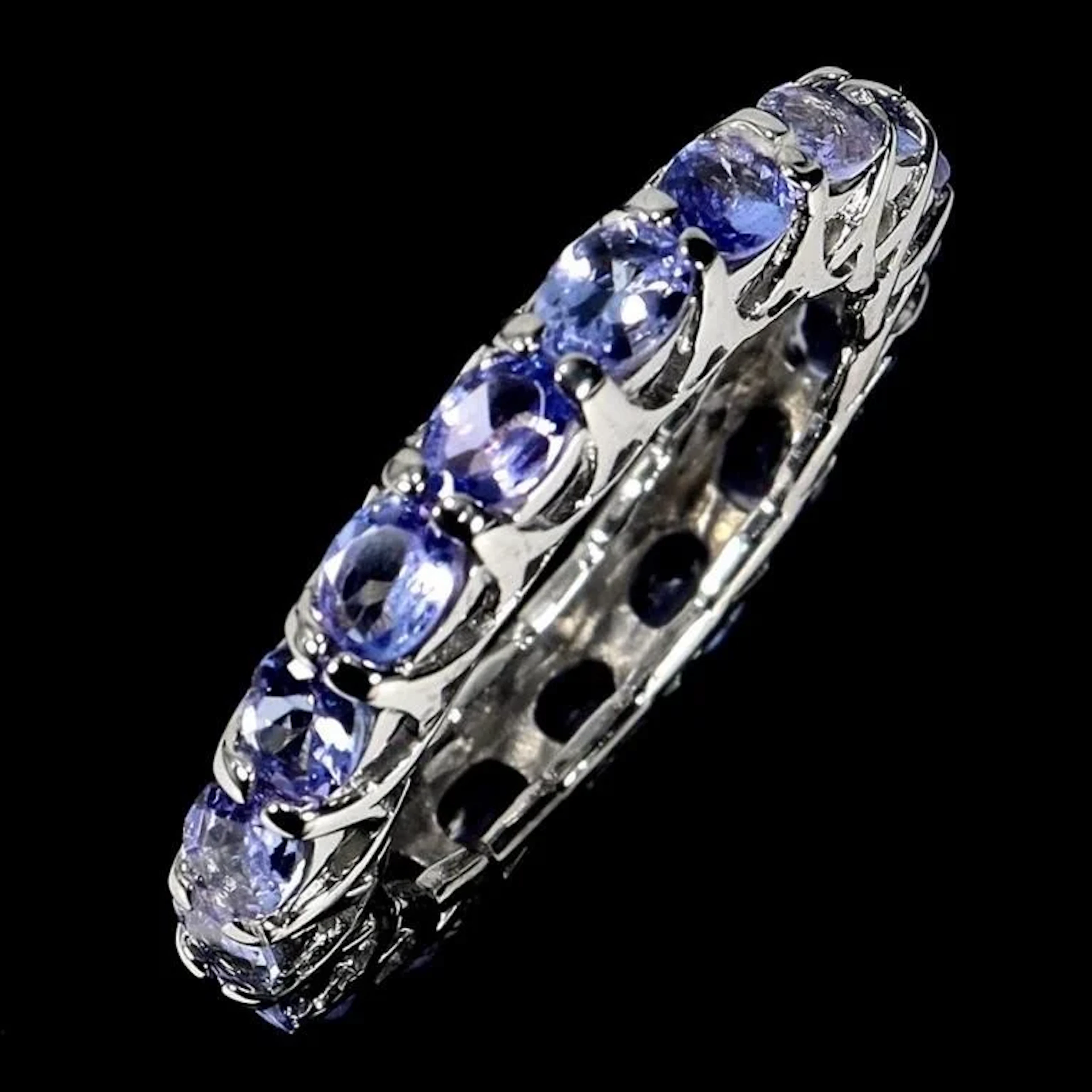 Natural Oval Tanzanite Eternity Ring