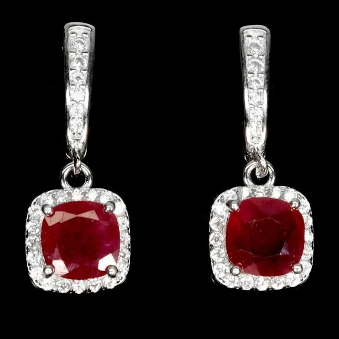 Natural Pigeon Blood Red Ruby EarRings