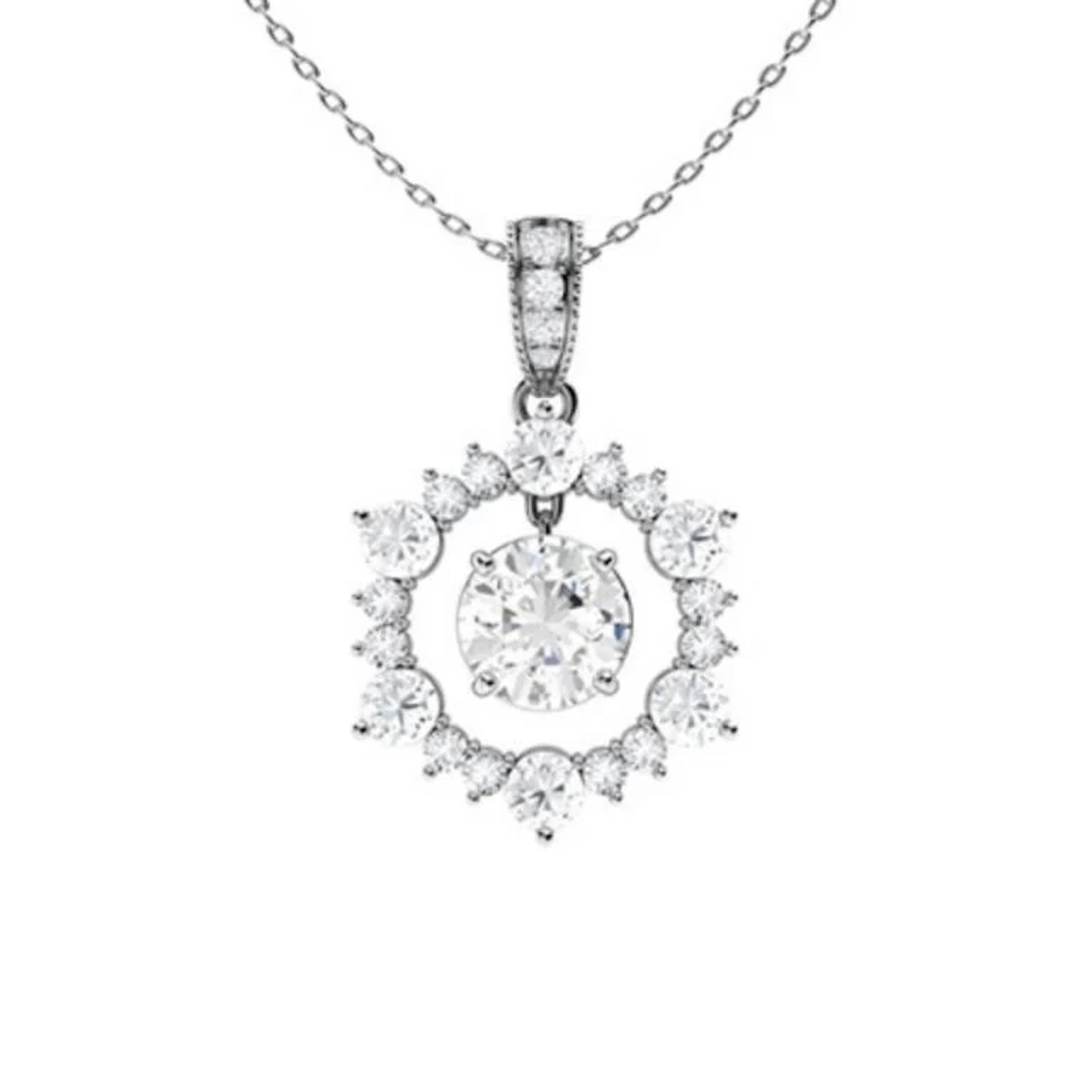 Gold & White Diamonds 3 Cts Necklace - E/VVS