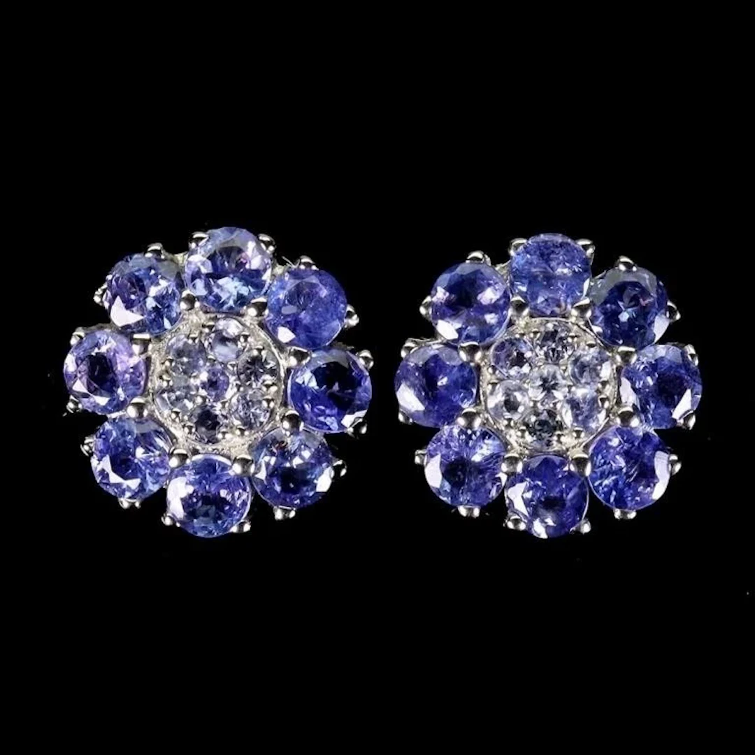 Natural Unheated Tanzanite Earrings