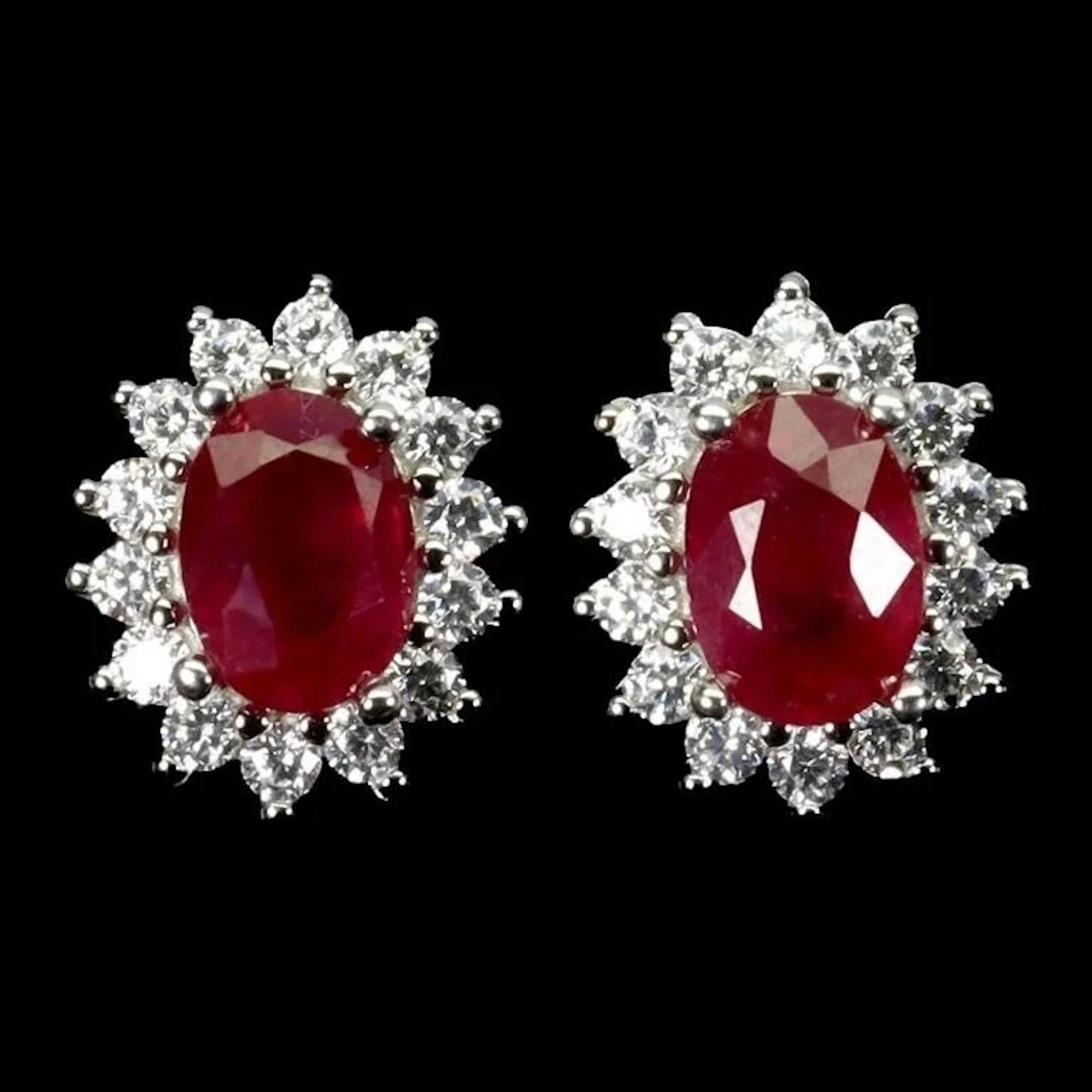 Natural Pigeon Blood Red Ruby Earrings