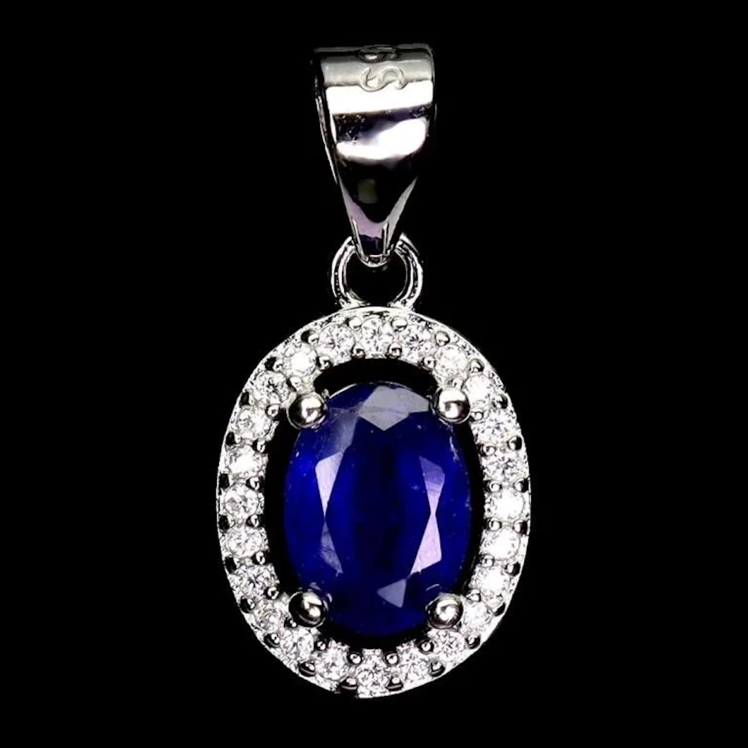Natural Intense Blue Sapphire Pendant
