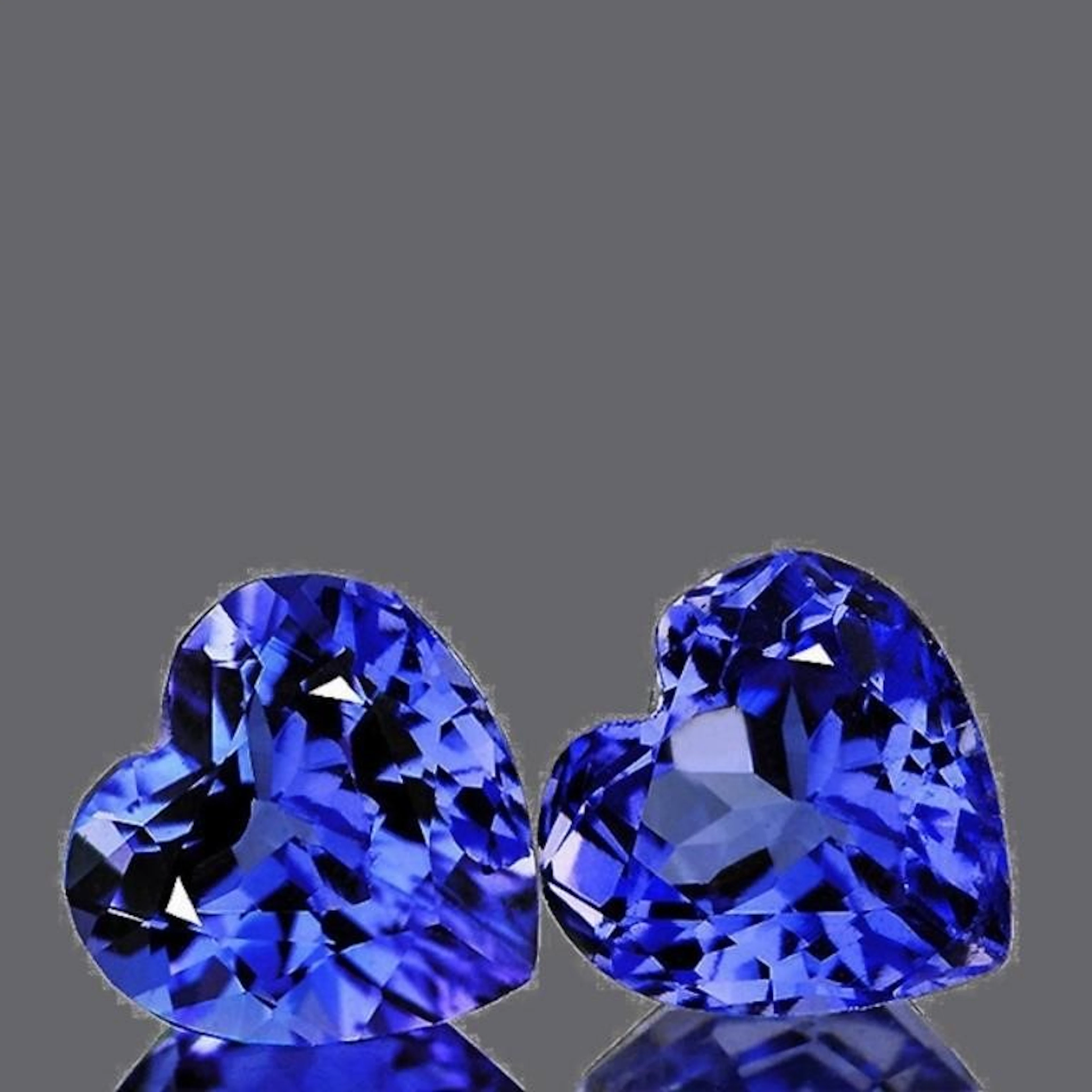 Natural Purple Blue Tanzanite Heart Pair [Flawles