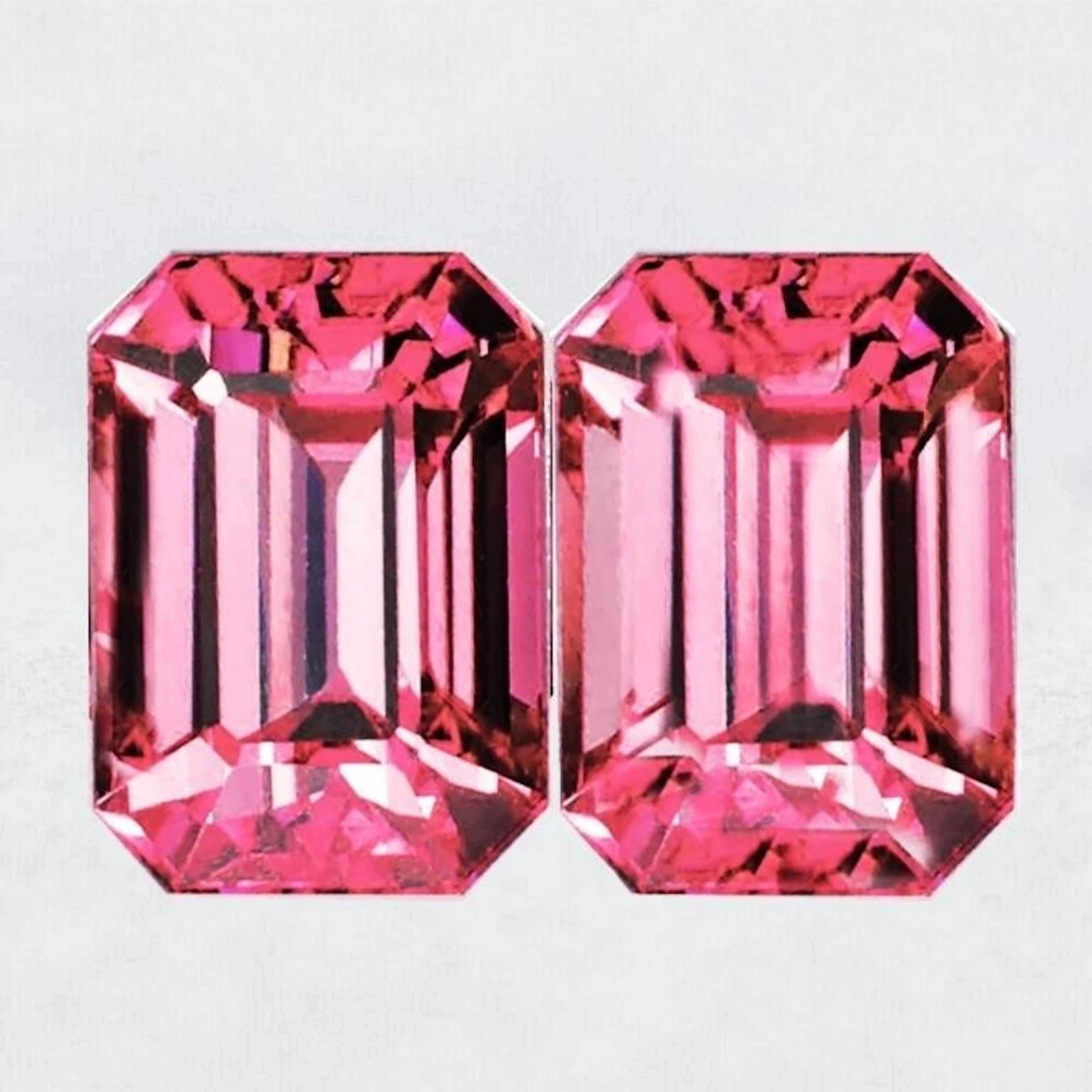Natural Padparadscha Pink Tourmaline Pair {Flawles