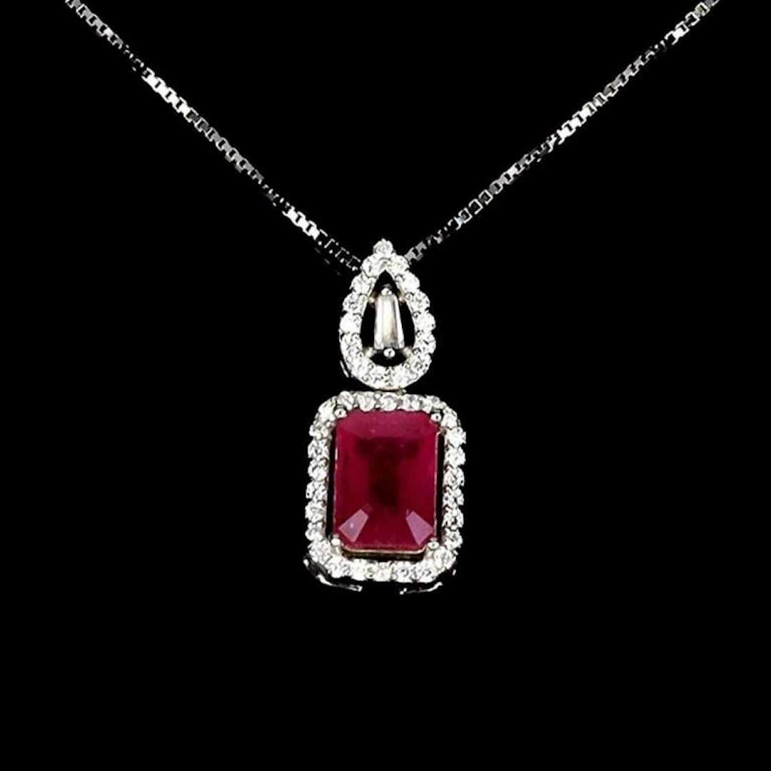 Natural Pigeon Blood Red Ruby Necklace